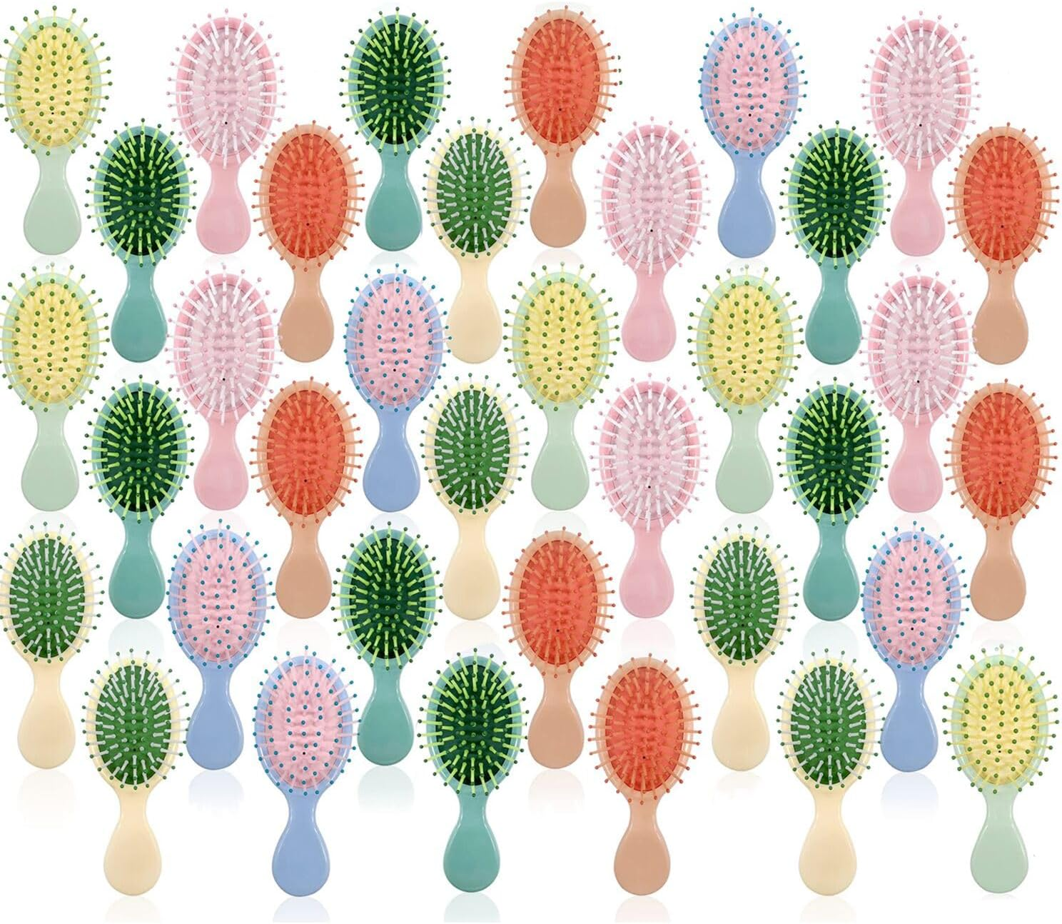 12 Pieces Mini Wet Hair Brush, Travel Detangling Brush, for Most Hair Types, with Ease Knots without Tears or Breakage, Multicolor