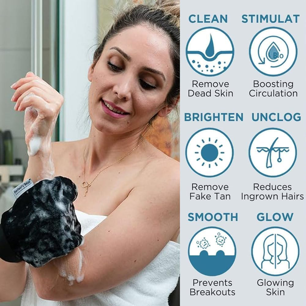 Korean Exfoliating Gloves &ndash; Dual-Sided Deep Cleansing Mitt for Dead Skin Removal, SPA & Body Scrub &ndash; for Women & Men（4 Pack） image number 4