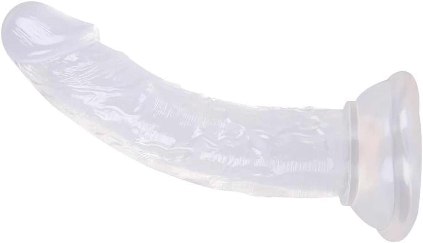 Mini 5.3 Inches Realistic Dildo Adult Sex Toys for Beginners, Curved Designed Lifelike Fake Penis for G Spot Stimulator & Anal Plug Training Set (Clear) image number 2