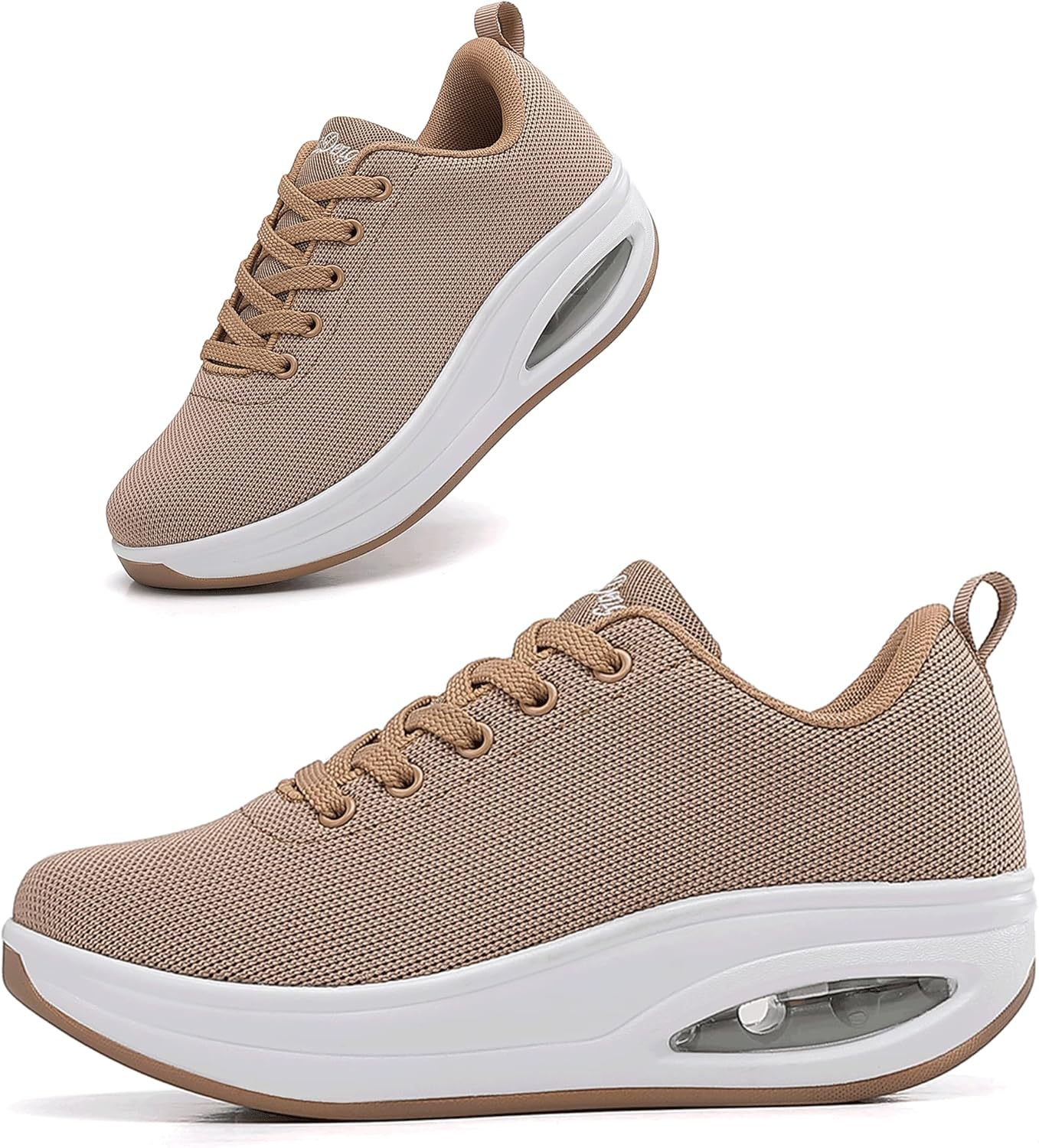 Oude Sneakers for Women Comfortable | Shoes for Women Traveling | 2 Inch Air Cushion Rocker Bottom