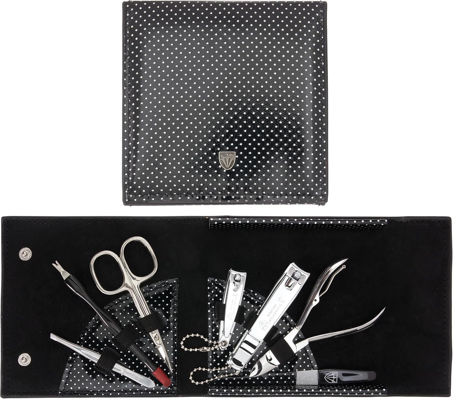 3 Swords Germany - Brand Quality 7 Piece Manicure Pedicure Grooming Kit Set for Professional Finger & Toe Nail Care Scissors Clipper Fashion Leather Case in Gift Box, Made by 3 Swords (84322)