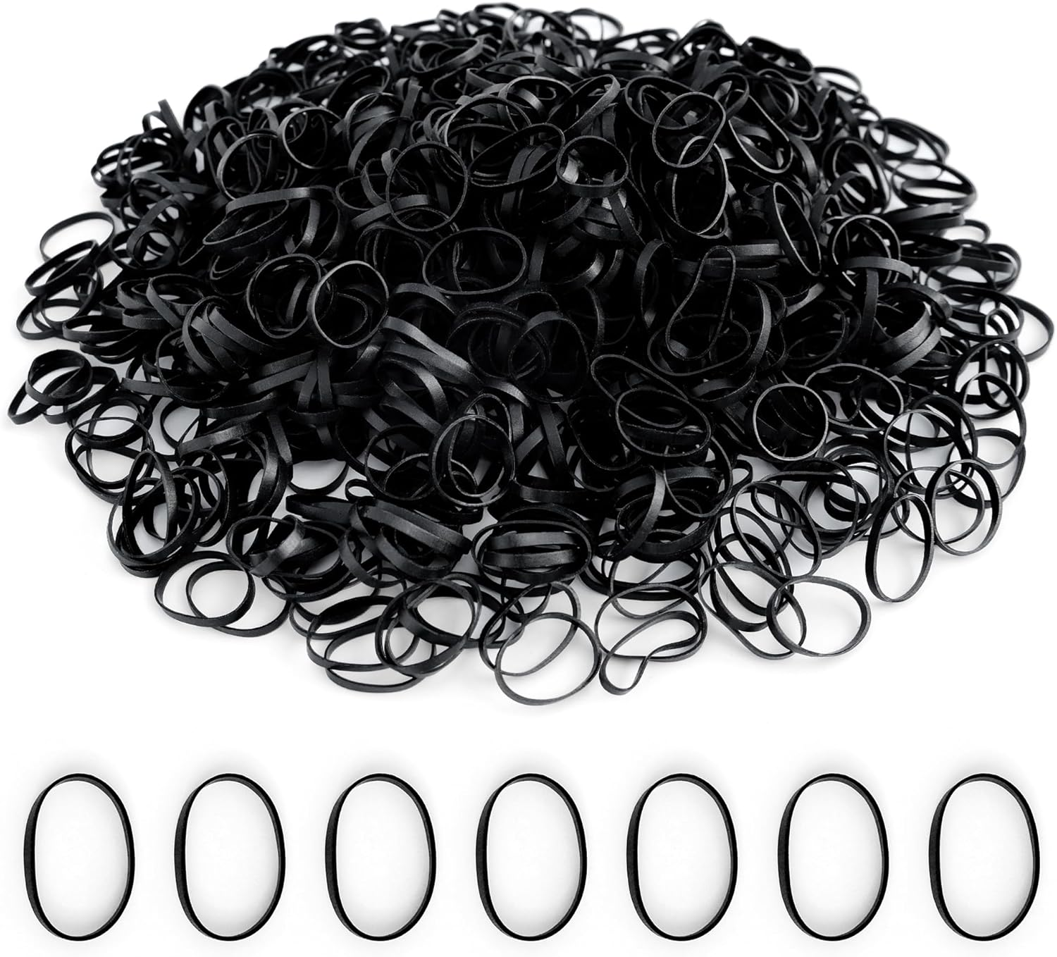 1000 Pieces Black Hair Ties Mini Hair Bands Small Hair Ties Hair Accessories for Women Girls for Braids and Hairstyles DIY image number 3