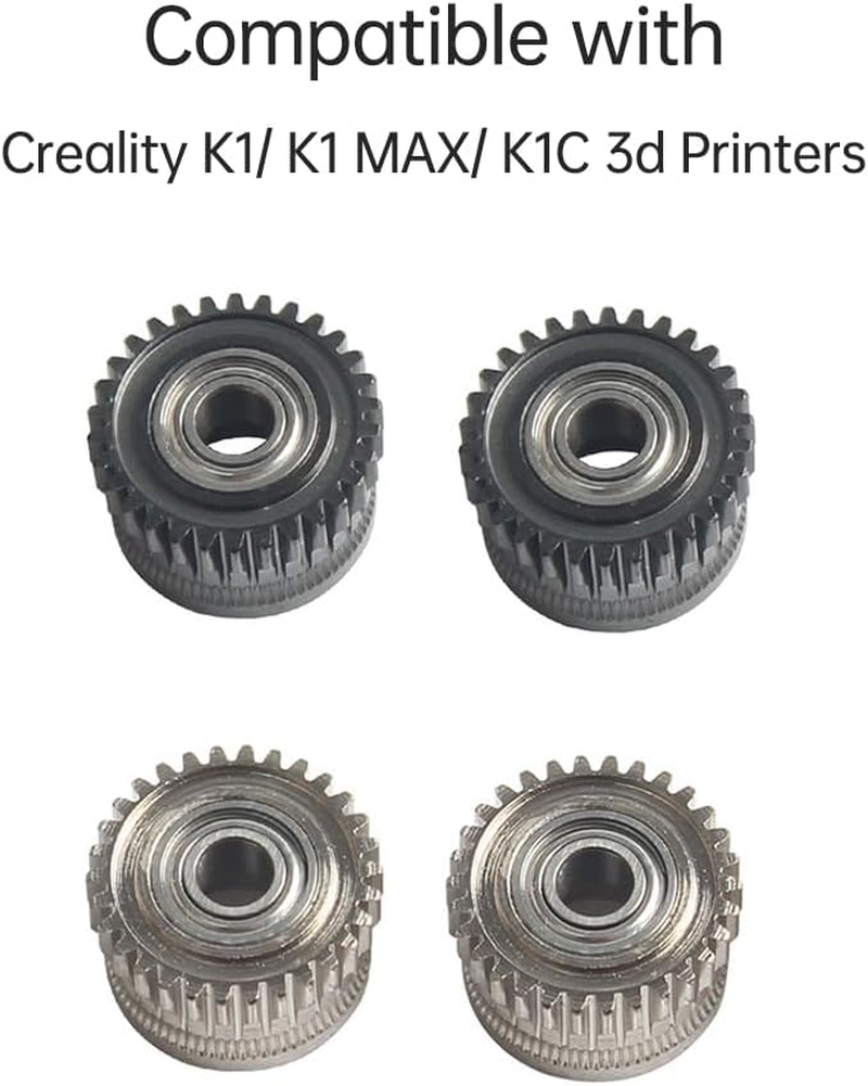 All Metal Extruder Gear -Coated High Hardn Filament Drive Gear Compatible with K1/K1MAX/K1C 3D Printers Suitable for Various Filaments PLA/ABS/PETG 3D Printer Accessories Parts image number 3