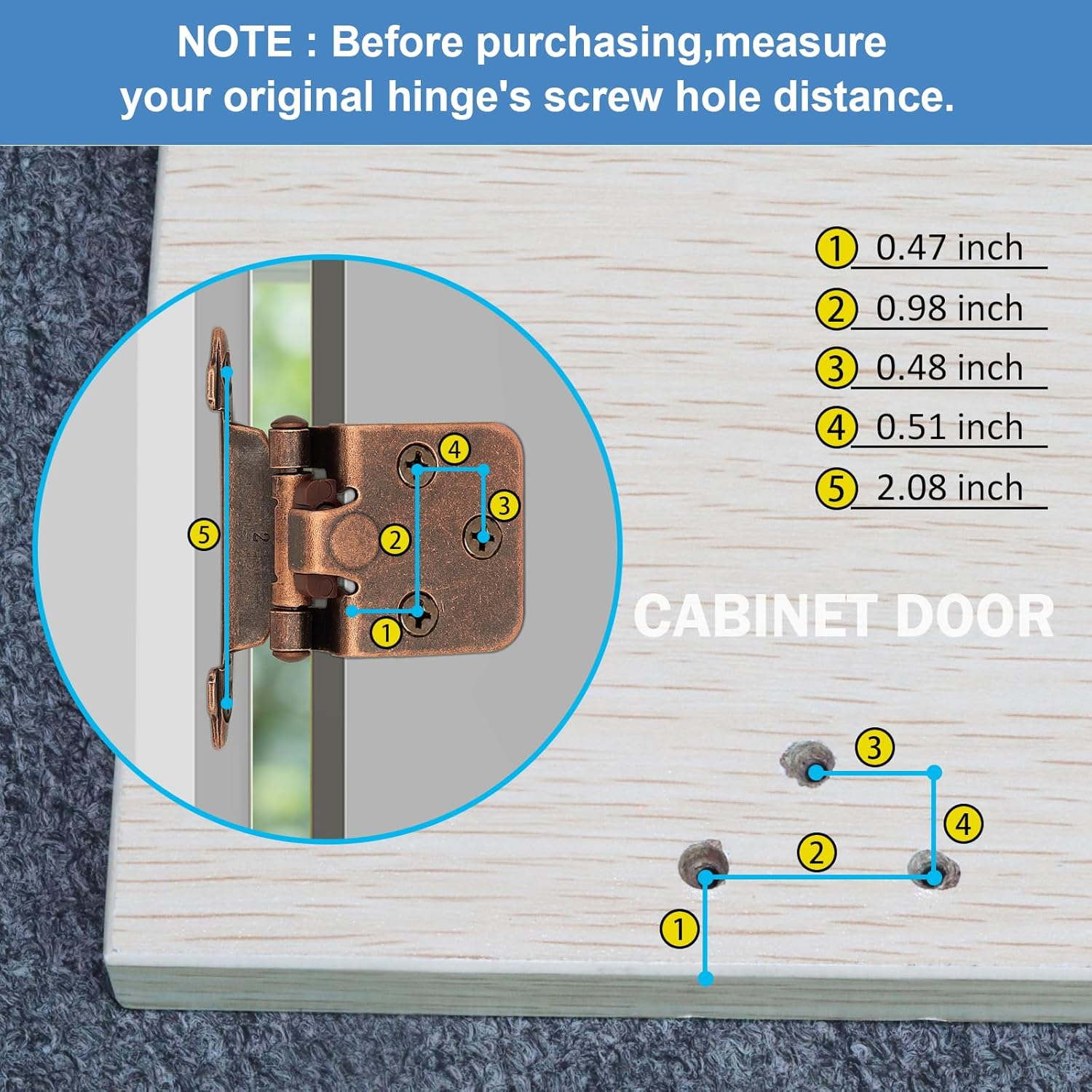 Kitchen Cabinet Hinges Bronze,(10 Pairs/20 Pcs) 1/2 Inch Variable Overlay Self Closing Face Mount Cabinet Door Hinges Hardware for Kitchen Cabinets,Oil Rubbed Bronze
