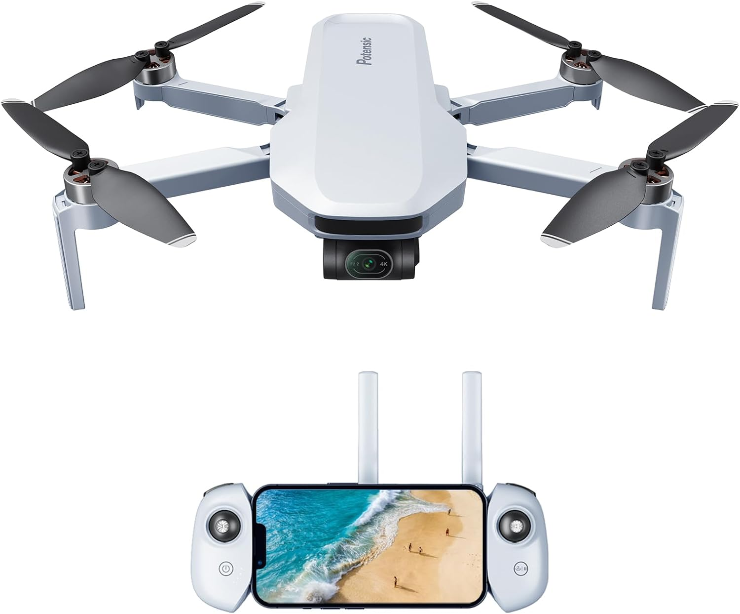 Potensic ATOM 3-Axis Gimbal 4K GPS Drone, under 249G, 32 Mins Flight, 6KM Long Range Transmission, Visual Tracking, Lightweight and Foldable for Adults Beginners,
