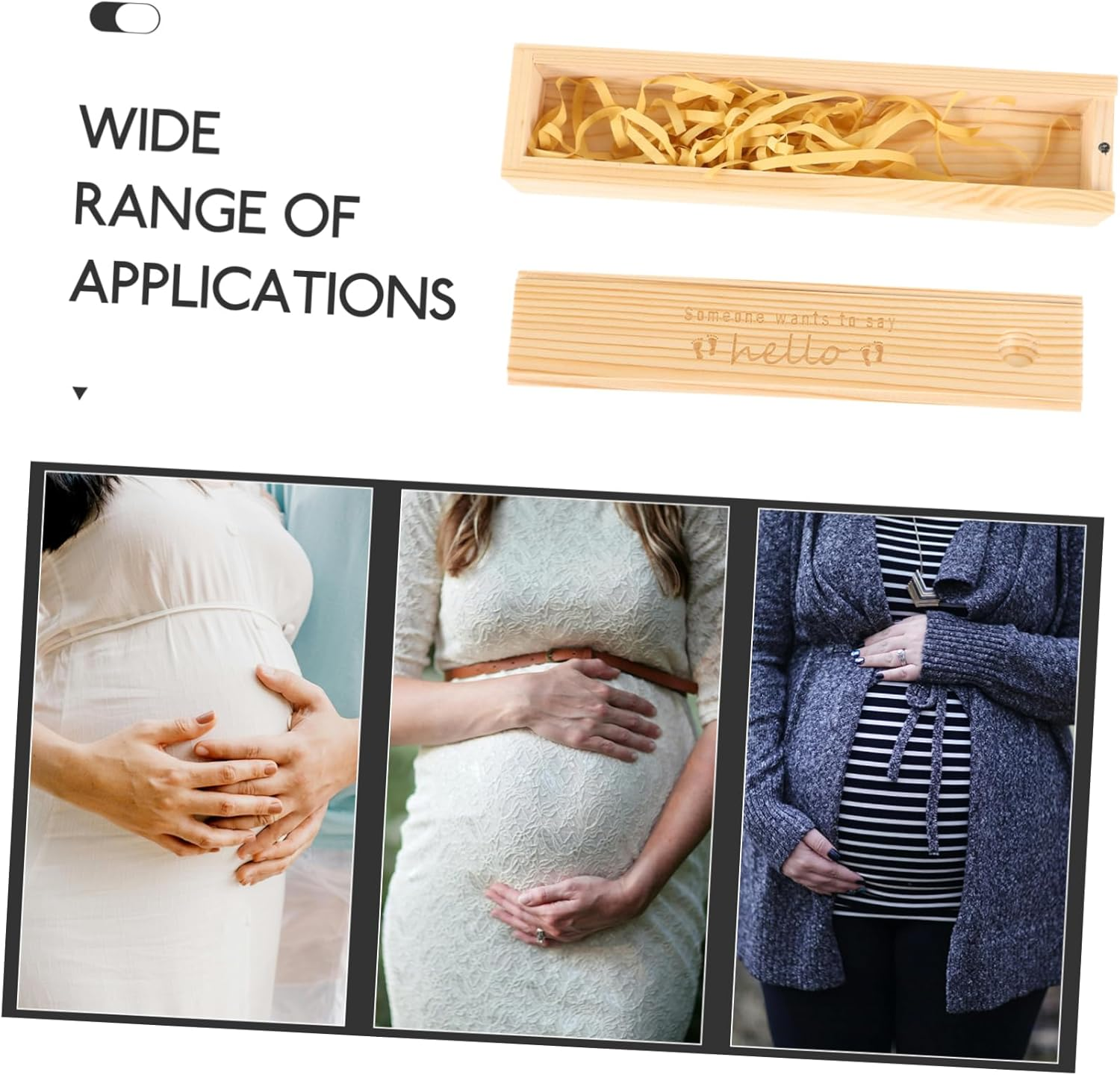 Elegant Wooden Pregnancy Test Box Delicate Announcement Keepsake Container Newborn Box image number 5