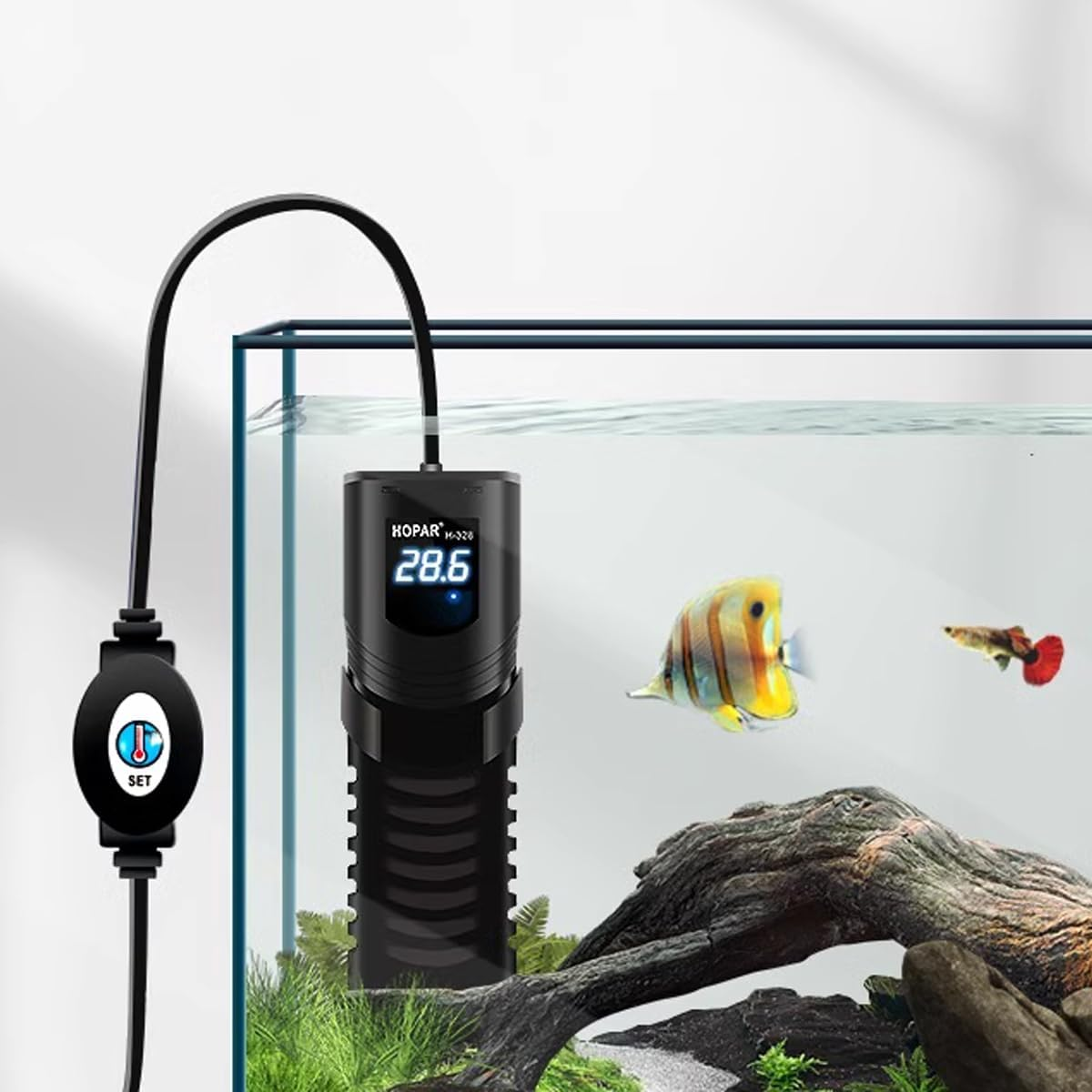 AIMALL Haiba PTC Intelligent Fish Tank Heater - Constant Temperature Heating Rod with Off-Water Power Cut, 500W 800W 1000W, External Temperature Control for Aquarium Safety image number 4