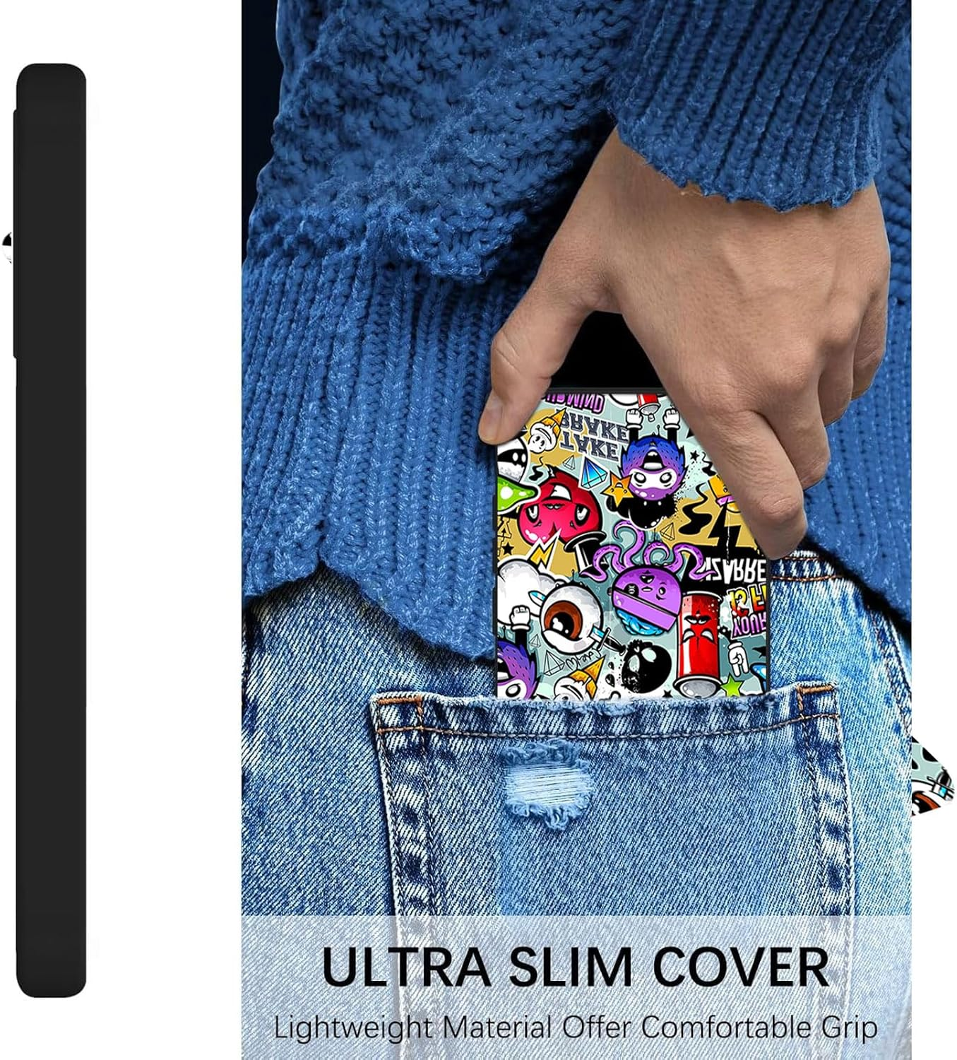 LYZXMY Case for Xiaomi Redmi 15 4G/5G (6.9 Inches) + Tempered Film Screen Protector - Black Soft Silicone Protective Case Flexible TPU Case - Monster image number 5