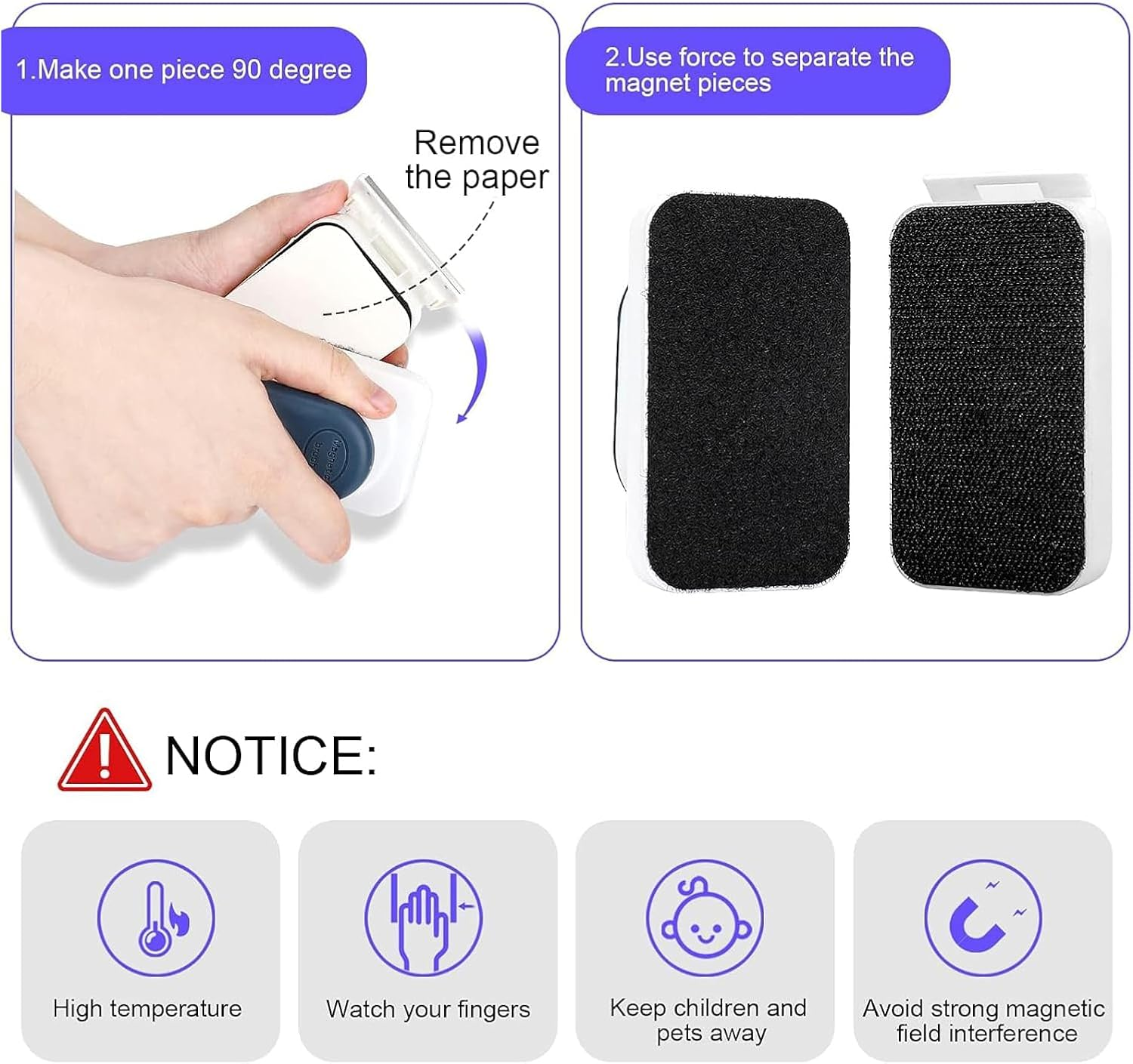 Aquarium Strong Magnetic Glass Cleaner Brush, Fish Tank Algae Magnet Cleaning Tool with 2 Detachable Scrapers, Mag Float Scrubber for 12Mm Thick Glass and Acrylic Tanks (Large) image number 4