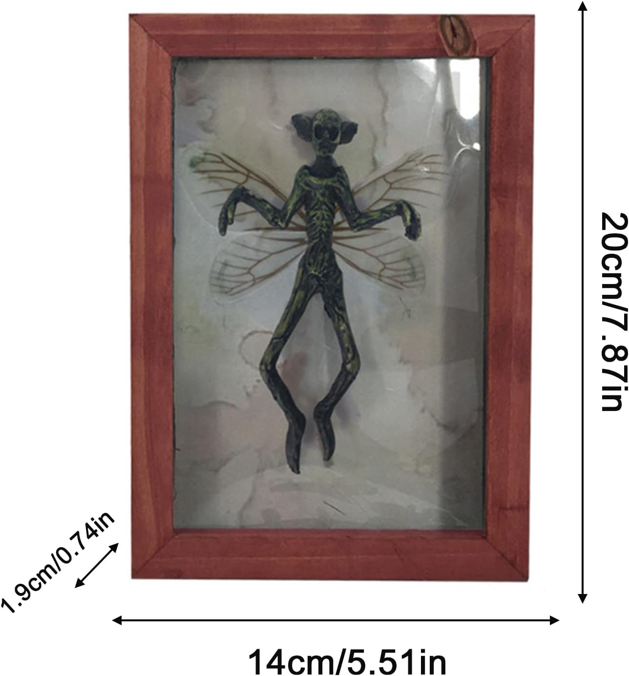 Mysterious Ghost Specimen Photo Frame - Halloween Bat Specimen Display, Gothic Style Resin Frame | Decorative Wall Hanging for Ghost Festival, Taxidermy Art, Dark Wind Home Ornament, Personality Decor image number 2
