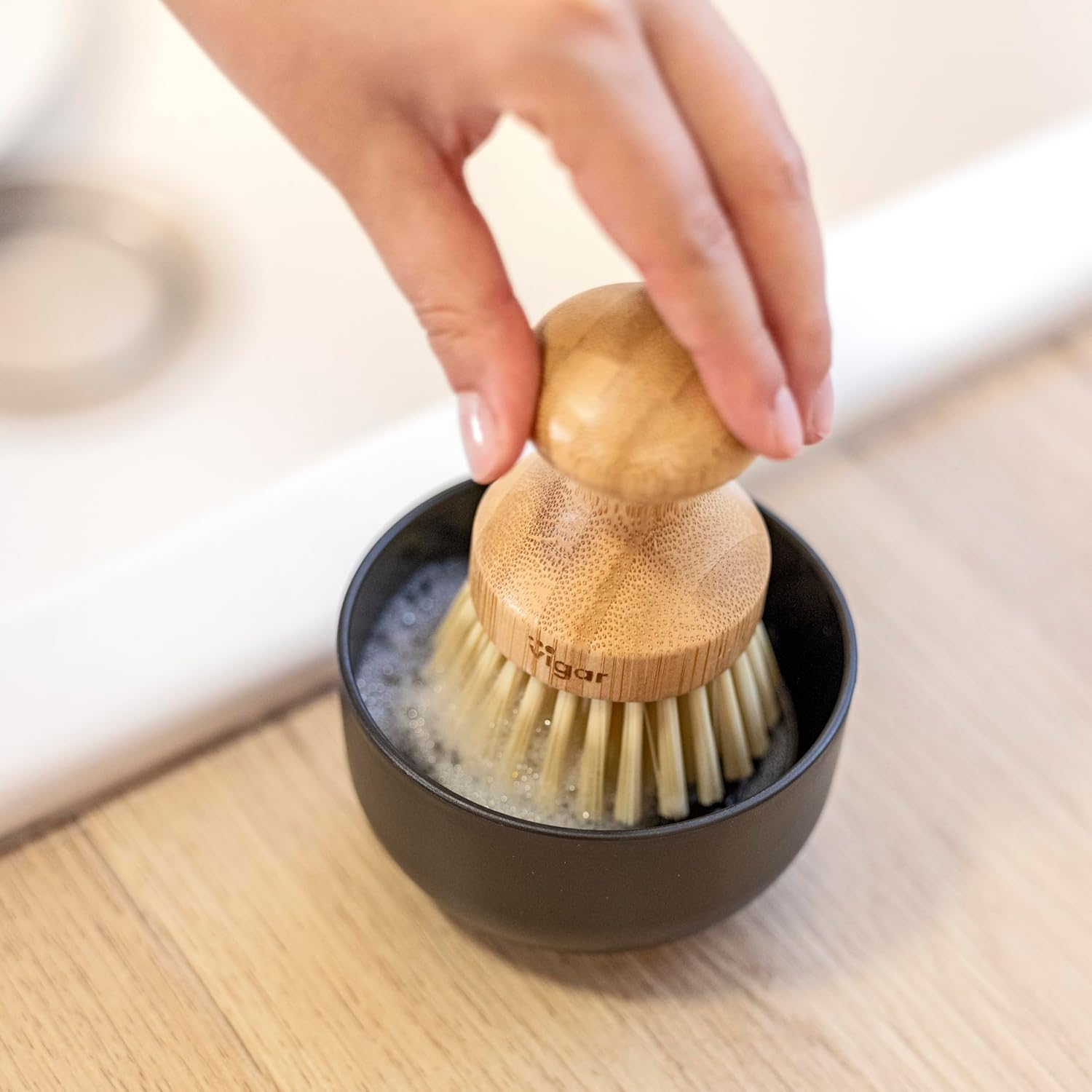 VIGAR Vintage Bamboo Palm Brush Set image number 4