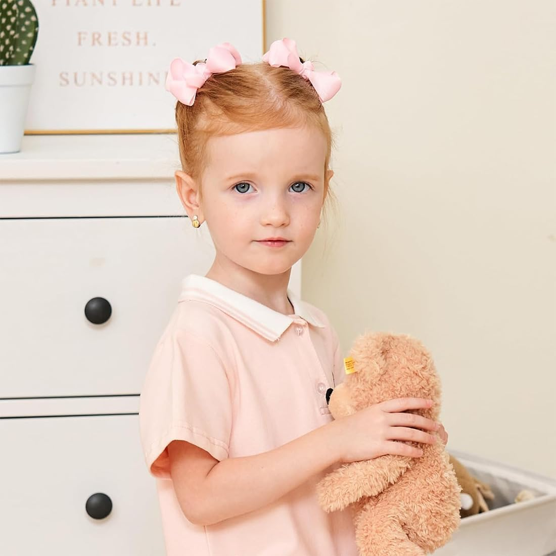 Pack of 20 Hair Clips Hair Bows Girls Hair Rings Ponytail Hair Band Hair Clips with Bows Baby Children Women Wedding Party Children'S Day Gift (Pack of 20) image number 1