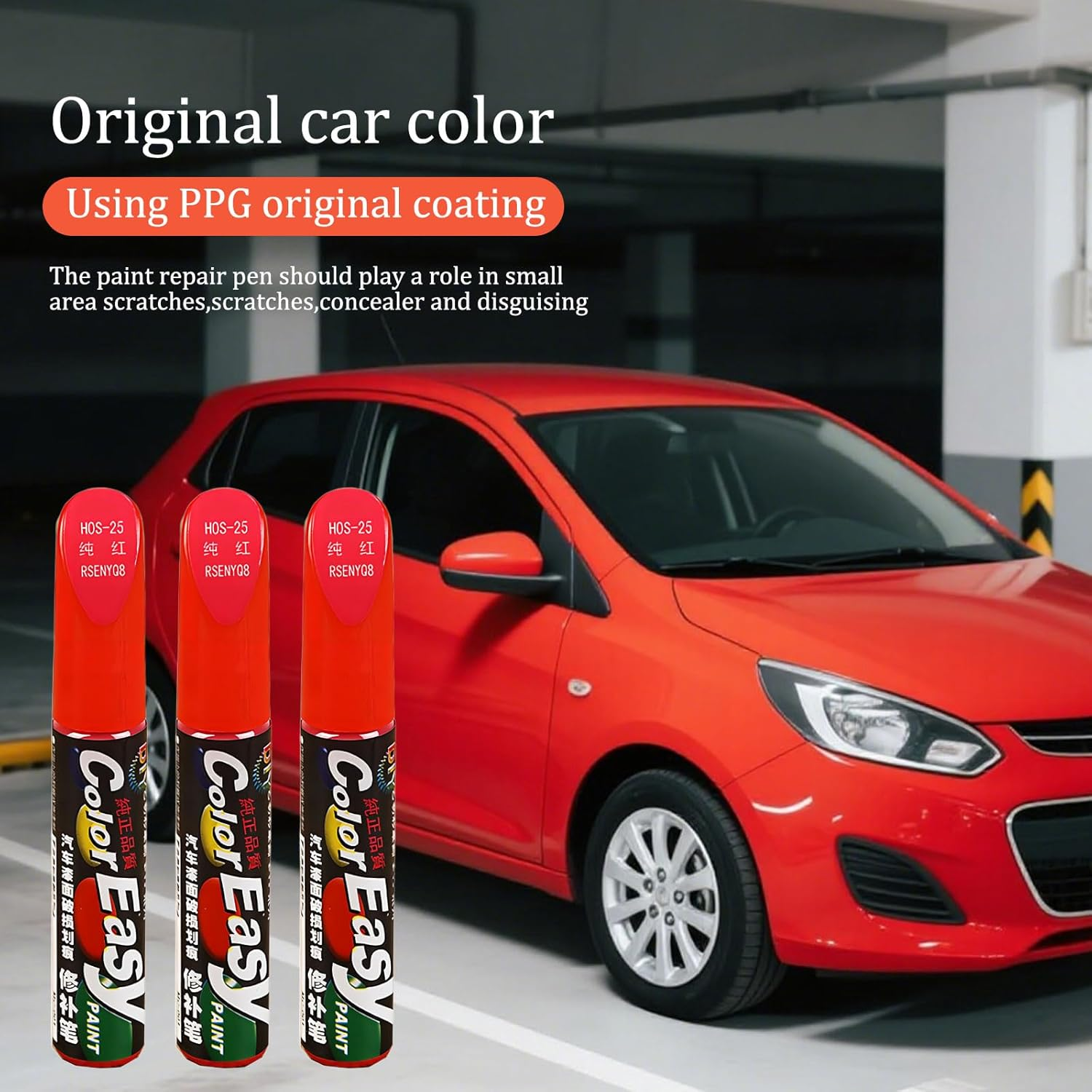 3 Pcs Car Scratch Remover Pen,Touch up Paint Pen,Red Spray Paint, for Car Suitable for Cars Repainting Cover and Repair Scratches, Suitable for Cars, Suv, Truck, Rv, Bicycle(Red) image number 3