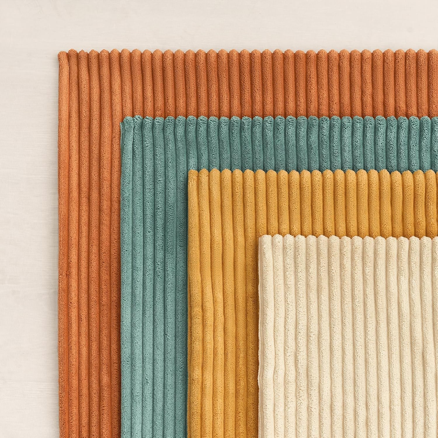 Gioia Casa Corduroy Velvet Cushion Covers - Soft Velvet Fabric with Hidden Zipper - Rainbow, 45Cm X 45Cm (Pack of 4) image number 4