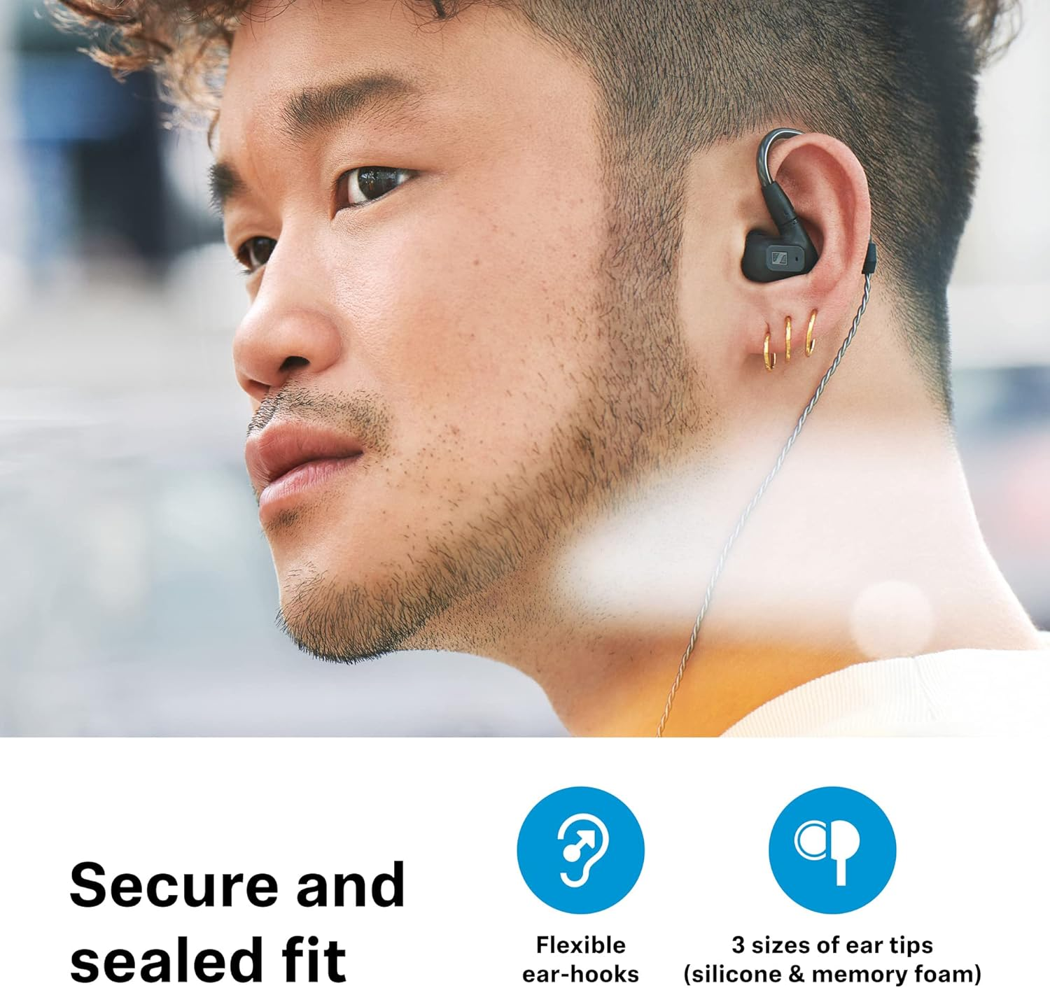 Sennheiser Consumer Audio IE 200 In-Ear Audiophile Headphones, Black image number 1