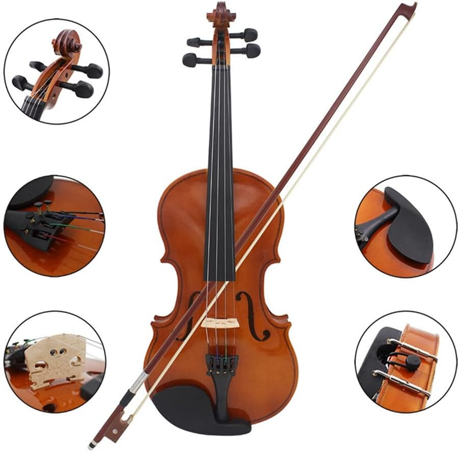 Lyaciomn Violin 1/2 Violin,Music Instruments for Adults Child Violin, with Hard Case, Bow,Great for Beginner Easy Install image number 3