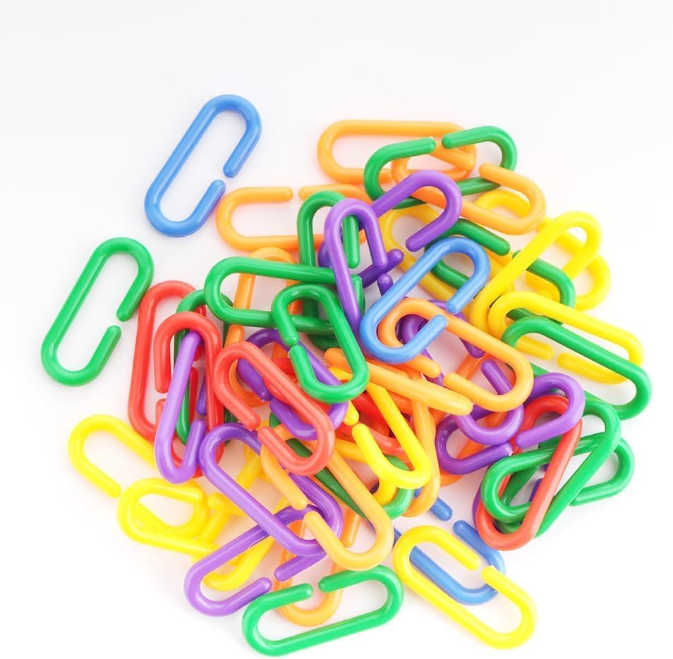 3 Pack Sugar Glider Platform with C-Clips Climbing Chain for Pet Bird Sugar R Squirrel Toyglide (Pink+Red+Yellow, 13.5+6 * 11) image number 2