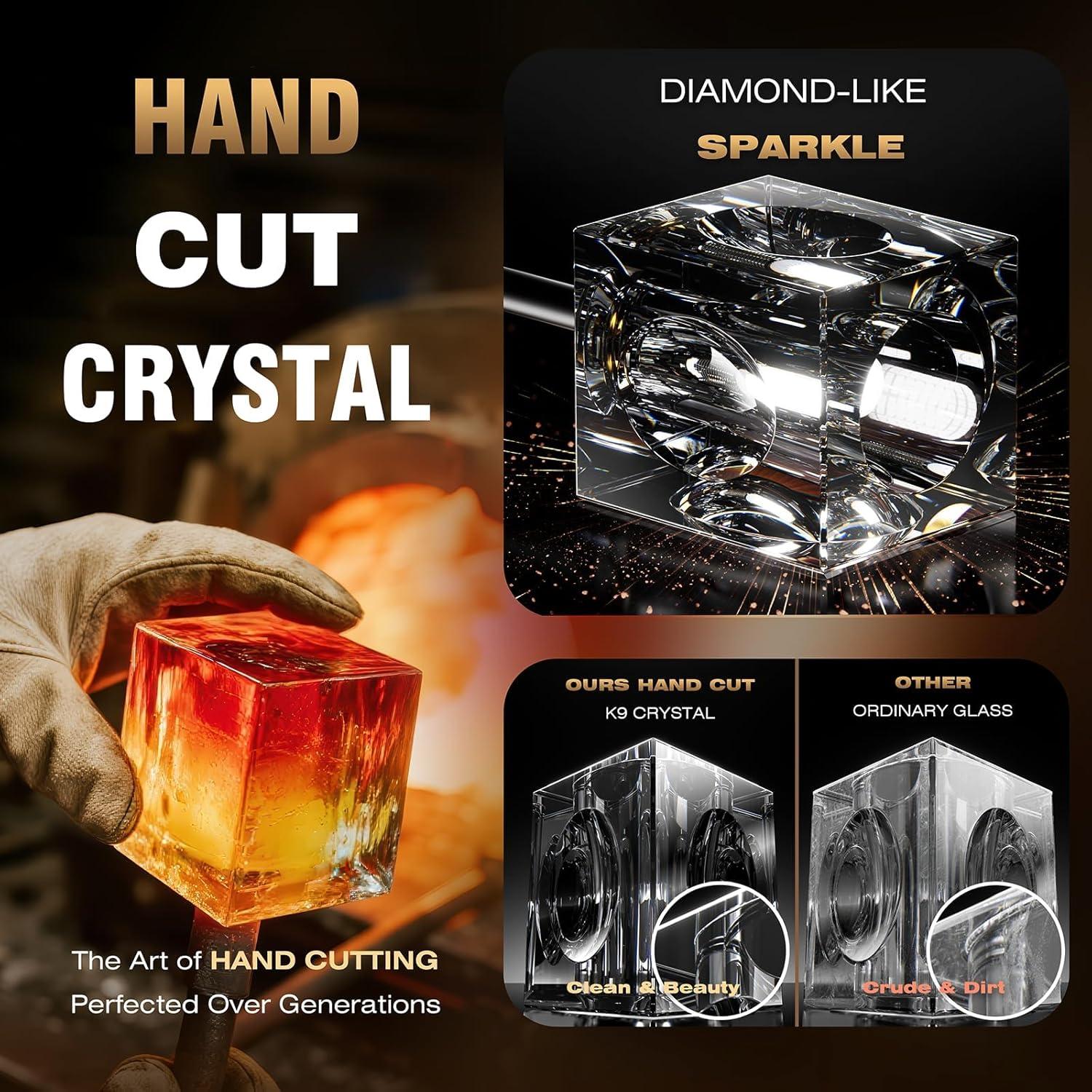 Modern Crystal Pendant Light, Black and Gold Linear Chandelier,8-Light Kitchen Light over Island,Dining Room Handing Ceiling Light Fixture for Living Room image number 6