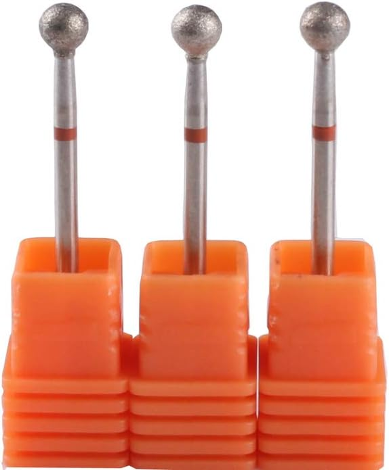 MZCMSL 3Pcs 5Mm Ball Head Cuticle Clean Drill Bits, Diamond Burrs Nail Bits for Manicure and Pedicure image number 1