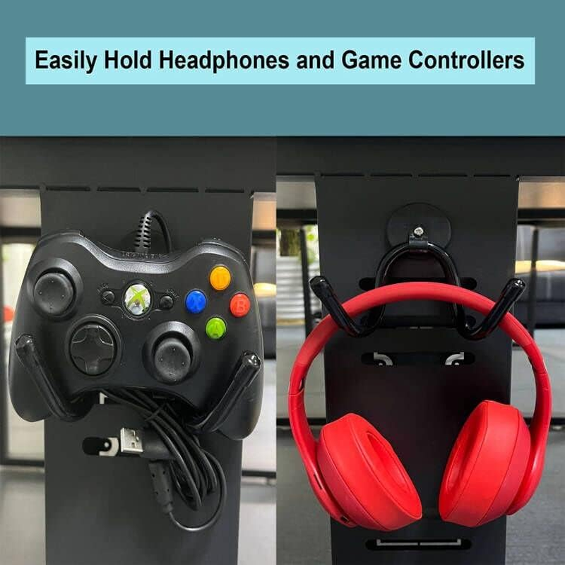Magnetic Headphone Hanger Stand Mount PC Gaming Headset Headphone Hook, Adjustable Headset Holder - Two Installation Methods - for Computer/Gaming Headsets, Headphone - No Headset image number 3