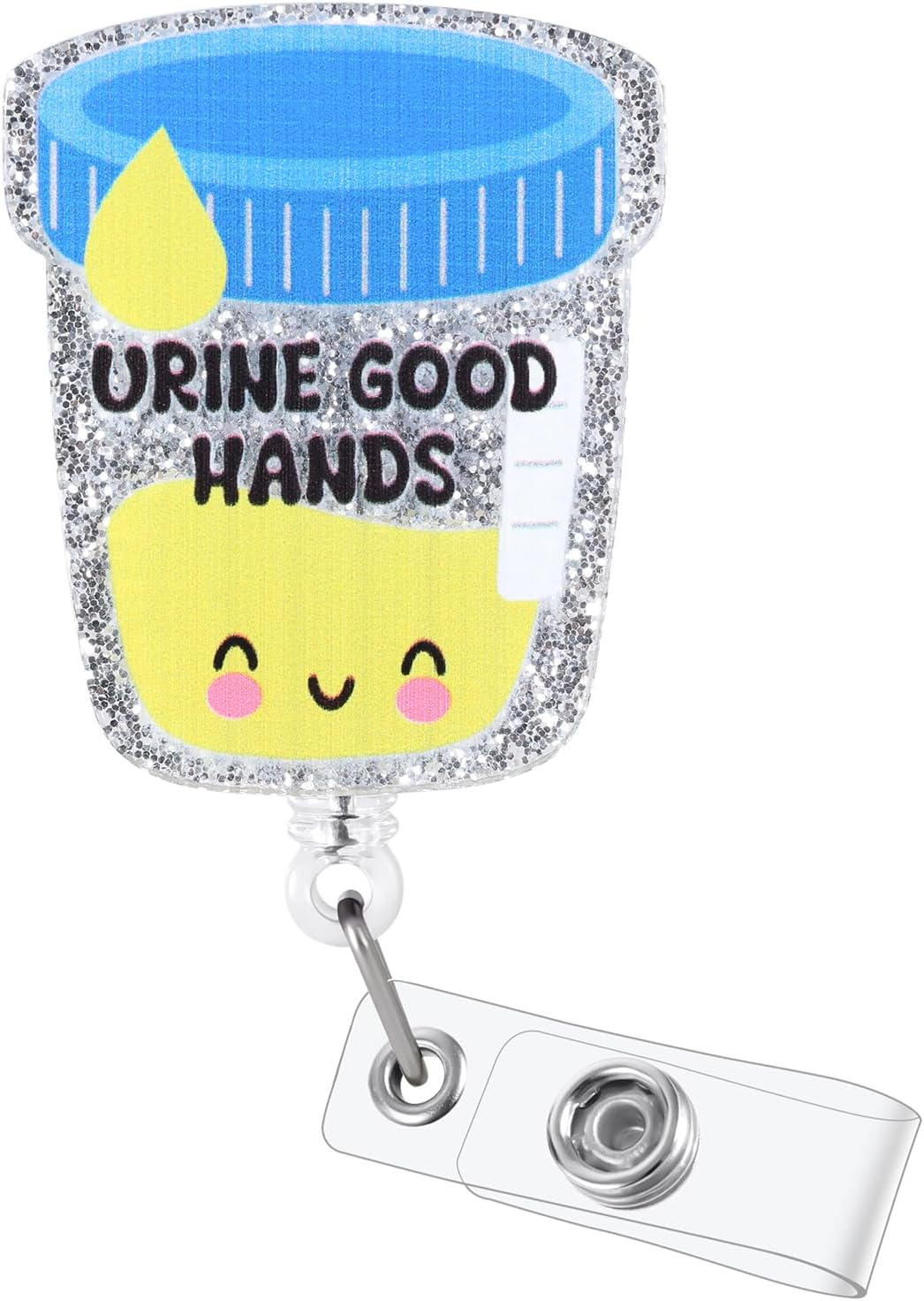 Sani Wipes Funny Badge Reel, Cute Nurse Doctor Work Badge Holder with Retractable Clip, Nursing Student RN CNA LPN MA Medical Worker ID Name Badge Buddy, Fun Healthcare Badge Accessories