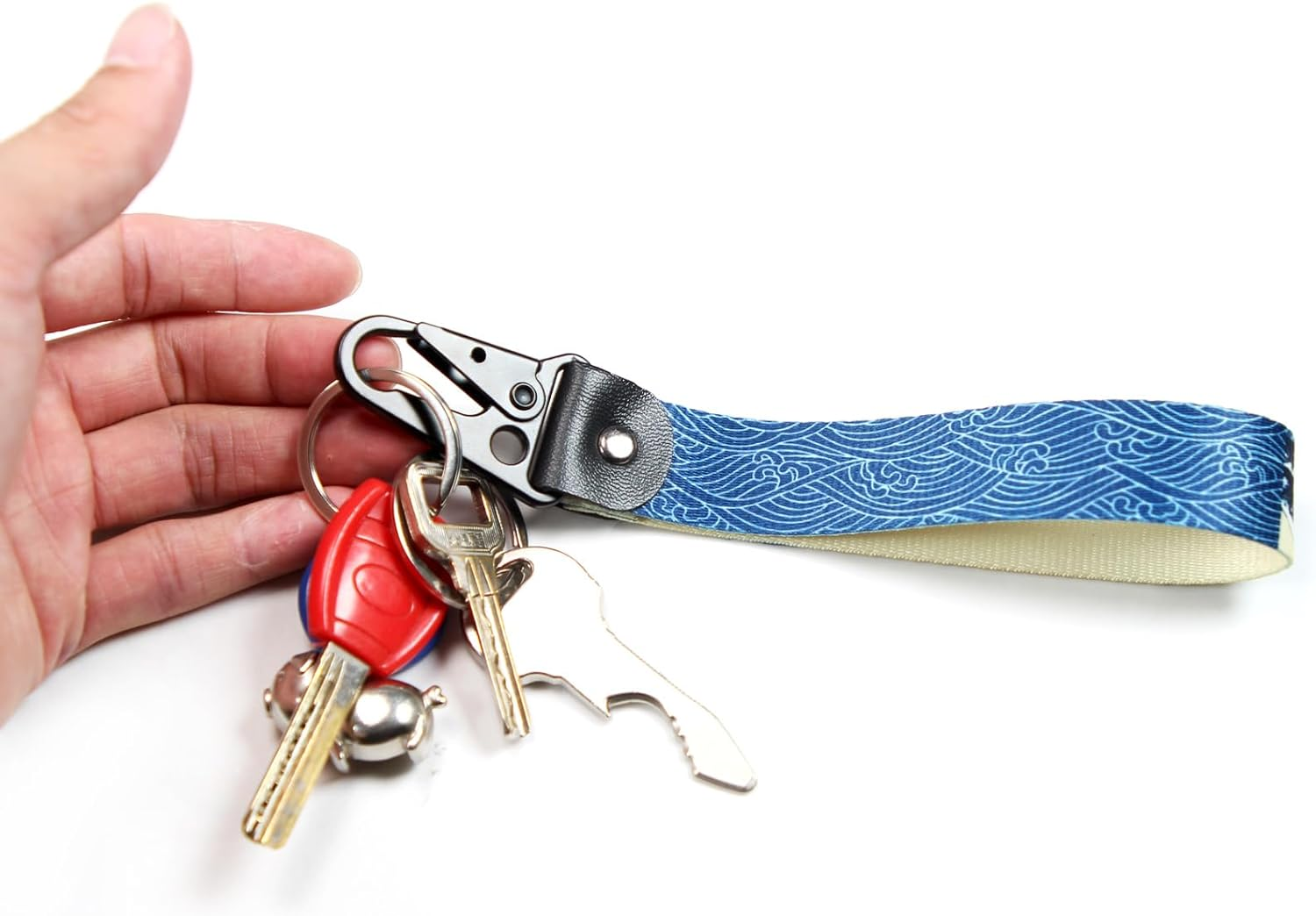 Dsycar JDM Keychain, Car Motorcycle Key Chains Jet Key Tag for JDM Cars, Bikes, Scooter, ATV, UTV [Wave] image number 6