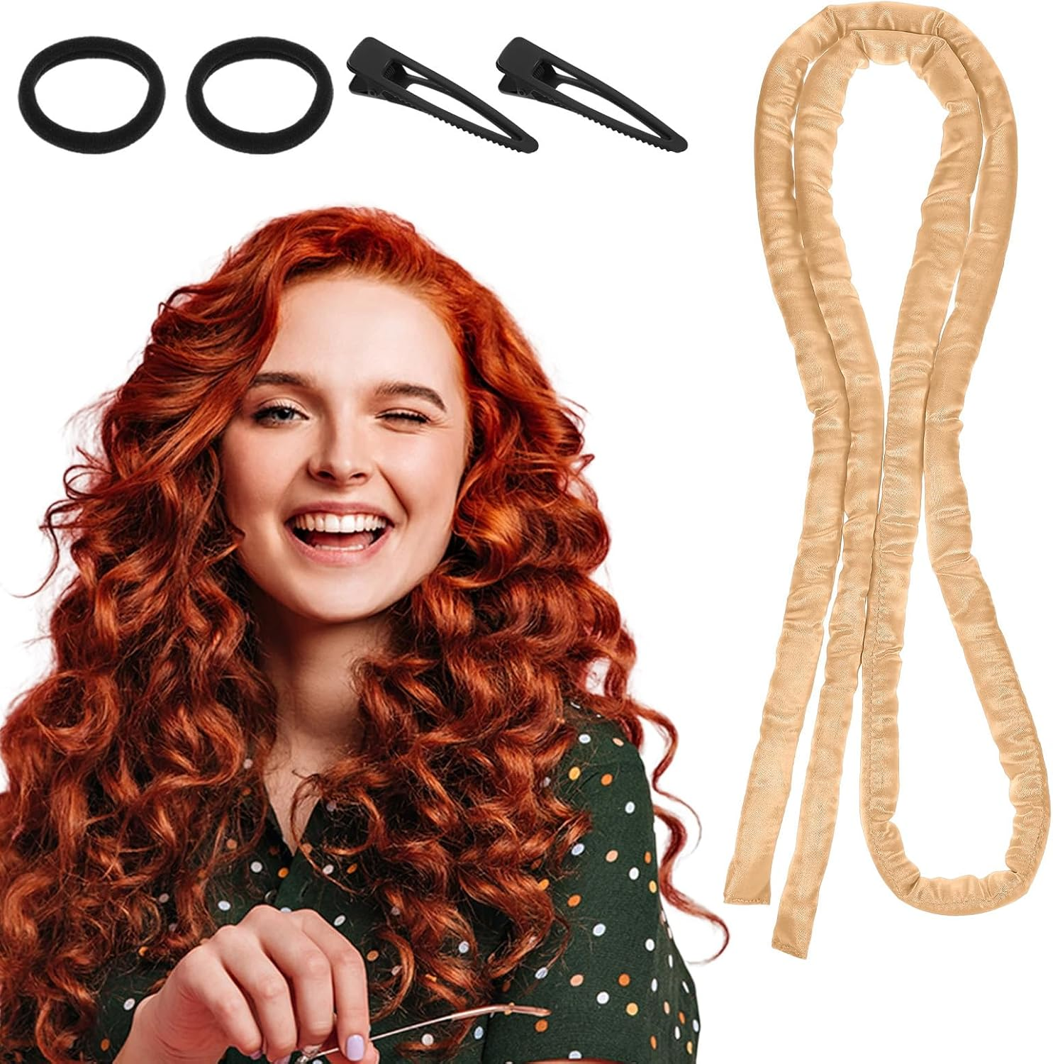 XLIUAX Heatless Curling Rod Headband, Heatless Curls Overnight Headband for Short Long Hair No Heat Overnight Curls with Thin Curlers to Sleep in Lazy Natural Soft Wave DIY
