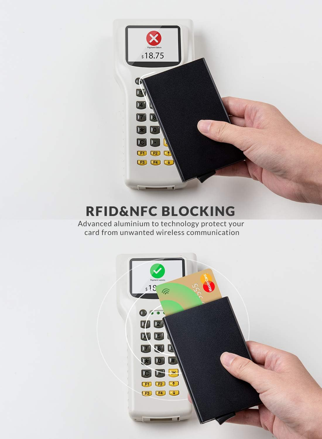 Pop up Wallet, Slim Minimalist Credit Card Holder for Men and Women RFID Blocking Mini Metal Case image number 2