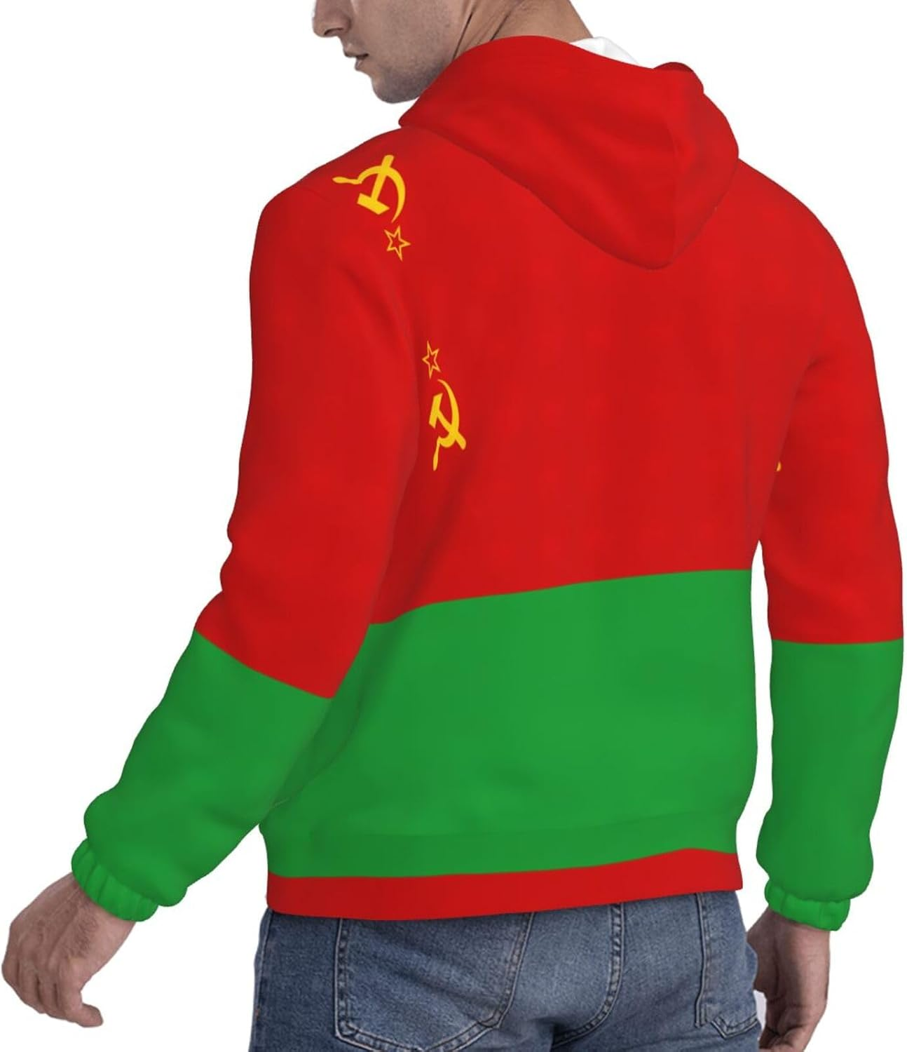 SDEGTHO Flag of Belarus Mens Christmas Oversized Hoodies Classic Hoodie Pullover Hoodies for Men Streetwear Sweatshirts image number 3