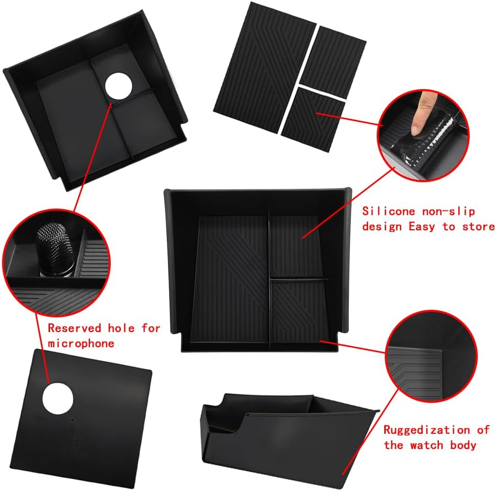 Is for BYD Seal 2024-2025 Upper Center Console Storage Box, Lower Center Console Storage Box, and Wireless Silicone Pad (3 in Total) Seal Accessories (AU RHD) image number 6