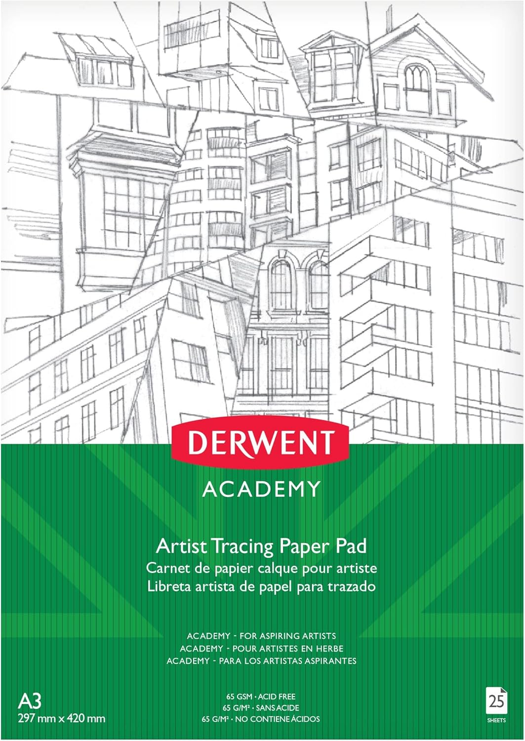 Derwent R31235F Academy Tracing Paper Pad, A4 Portrait 25 Sheets image number 1