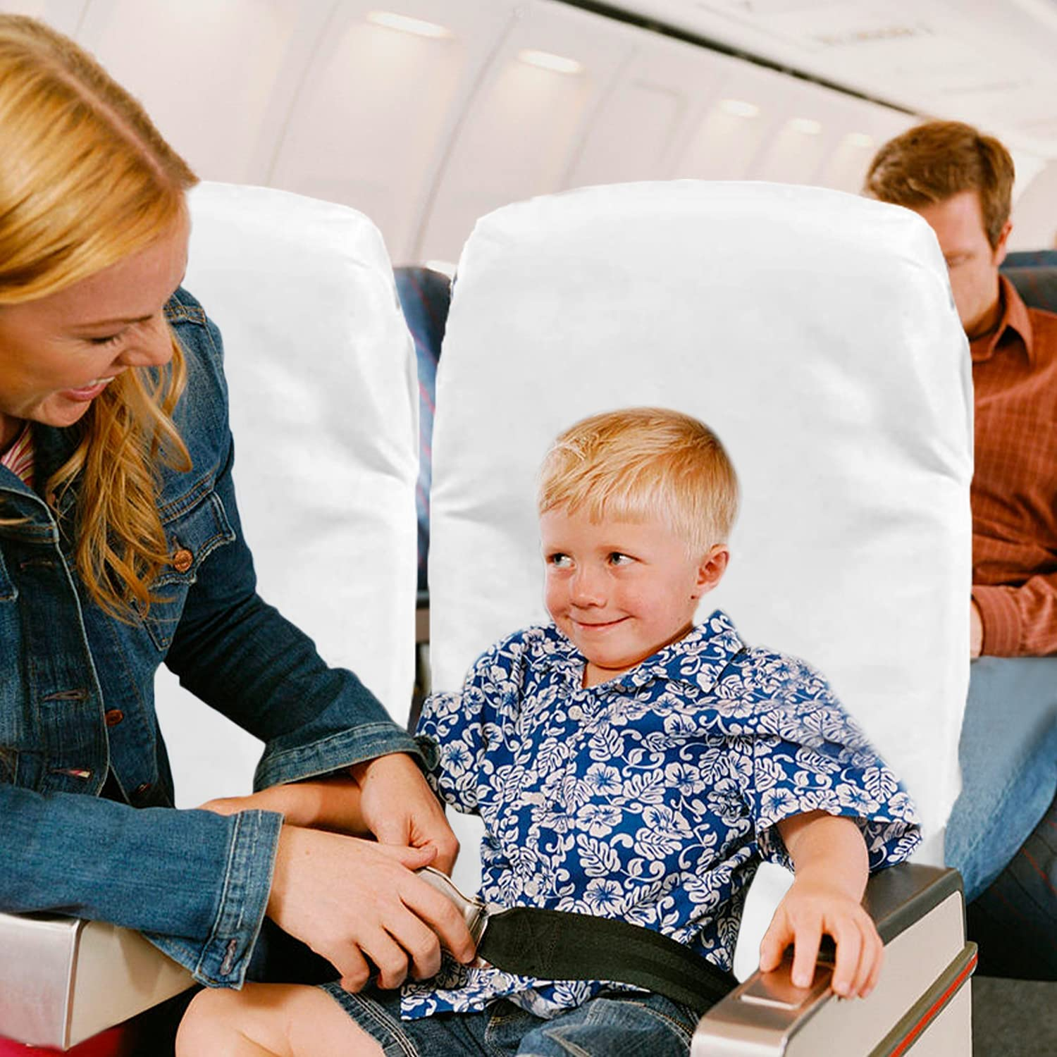 Lainrrew 6 Pcs Disposable Airplane Seat Covers, Non-Woven Fabric Safety Protection Seat Cover Portable Disposable Seat Protectors for Airplane, Train, Bus, Car, Airplane, Office, Movie Theatre image number 3