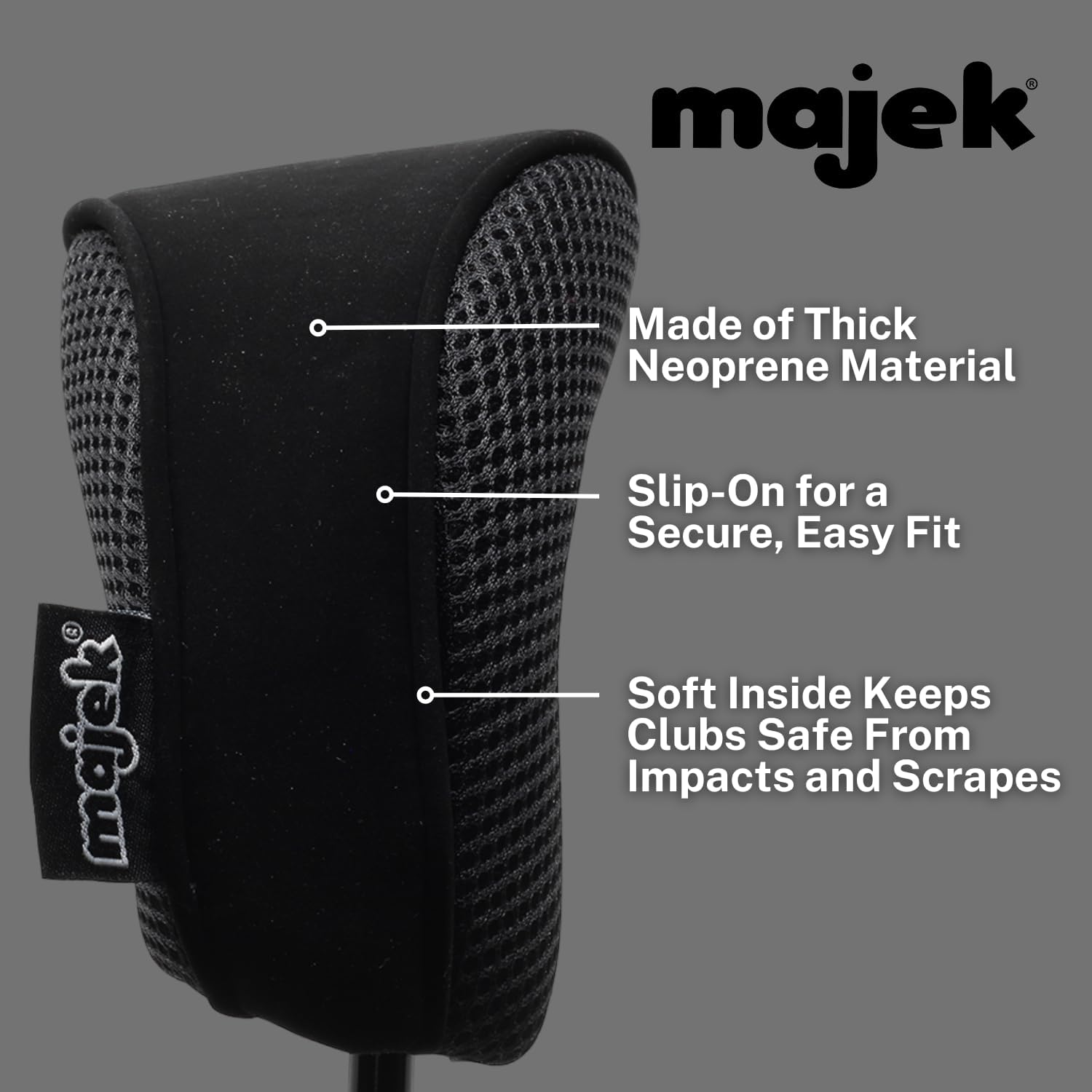 Black All Hybrid Headcover Set 3 4 5 6 7 8 9 Pw Golf Club Covers Head Cover Neoprene Mesh Complete image number 3