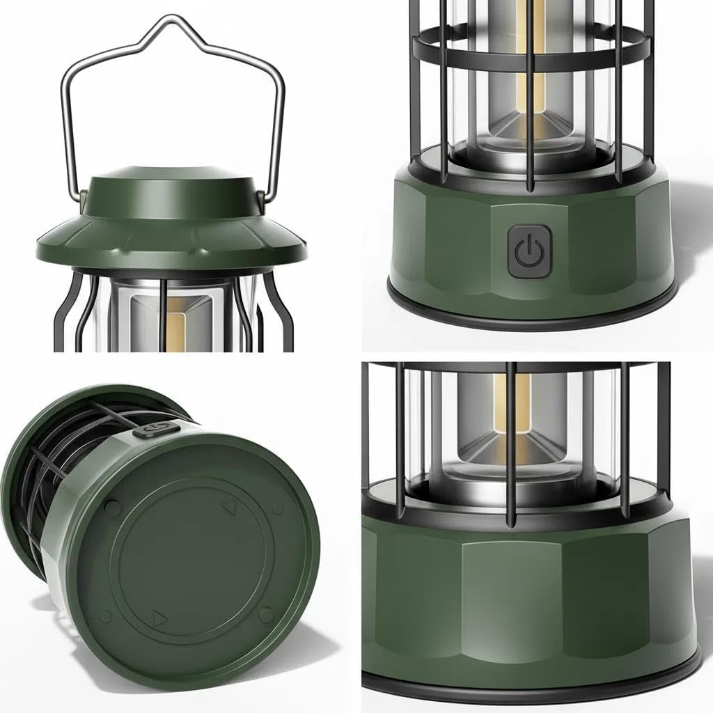 LED Camping Lantern, Battery Operated Portable Lantern, 1200Mah Rechargeable Battery, Waterproof for Outdoor Camping, Emergency Power Outage, Tent Light, Camping Lights & Lanterns