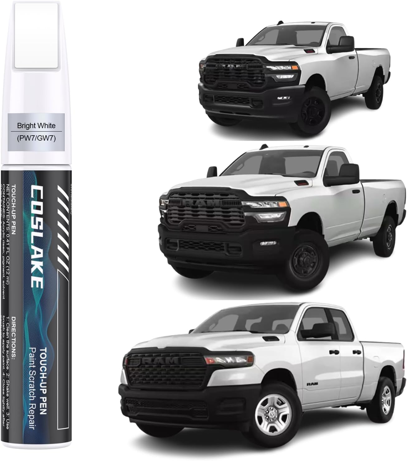 Car Touch up Paint(Patriot Blue Pearl-Coat(Ppx/Rpx)) for Dodge Ram, Car Paint Scratch Repair Kit, Quick & Easy Solution to Repair, 2 in 1 Scratch Remover Pen with 2PCS Disposable Micro