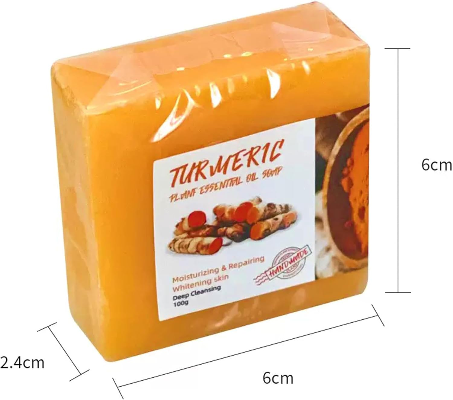 Lemon Turmeric and Kojic Acid Soap Bar -100G, Skin Brightening, Natural Granular Formula (3Pcs) image number 6