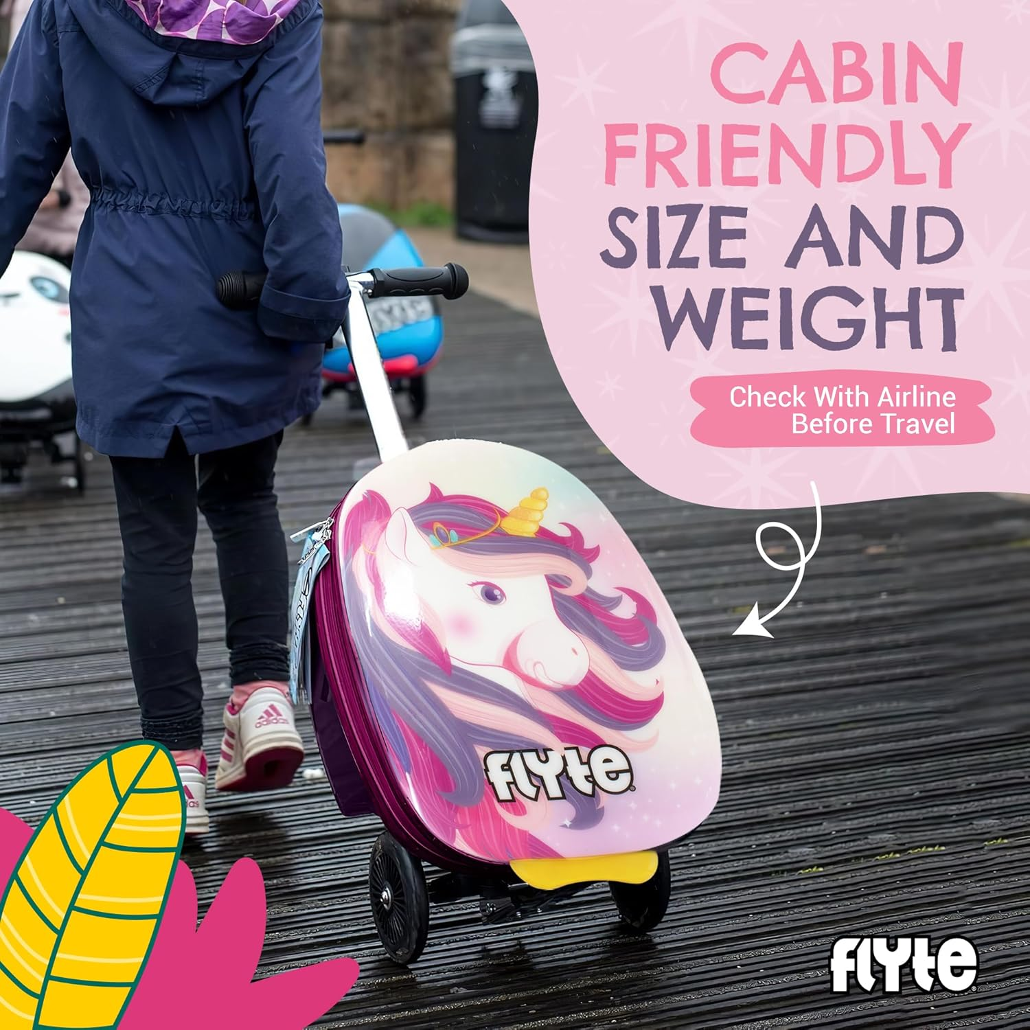 Flyte Zinc Kids Suitcase Scooter Luna the Unicorn 18" image number 6