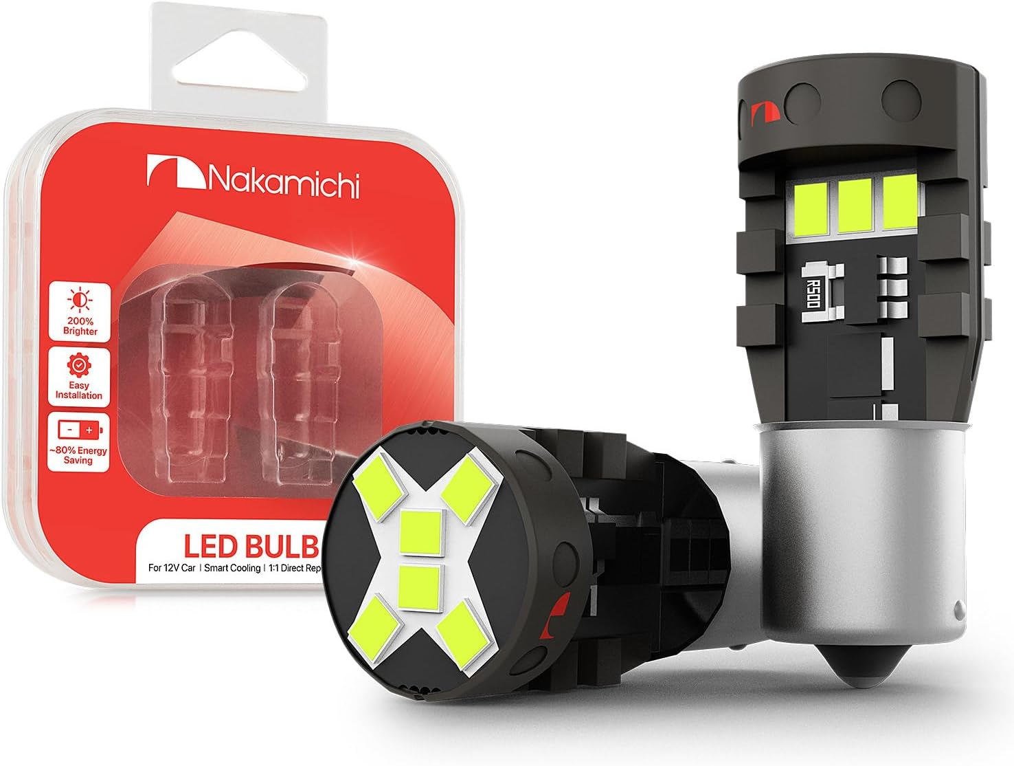 Nakamichi BA9S T4W Car LED Light Bulb BA9 1895 1891 53 57 47830 64111 3893, 12-SMD Extremely Bright Interior Dome Map License Plate Glove Box Panel Reading Replacement Light (Emerald Green, Pack of 2)