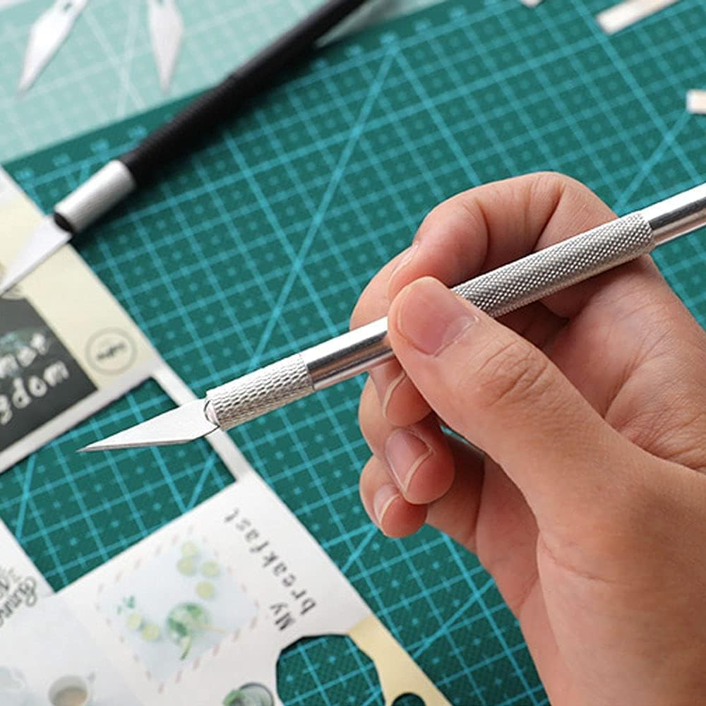 THJOPOKEEL Precision Craft Knife, 13Pcs Precision Craft Hobby Knife Kit, Utility Art Exacto Sharp Tool for Carving, Architecture Modeling, Scrapbooking, Felt Wood Leather Stencil, DIY Work Cutting. image number 3