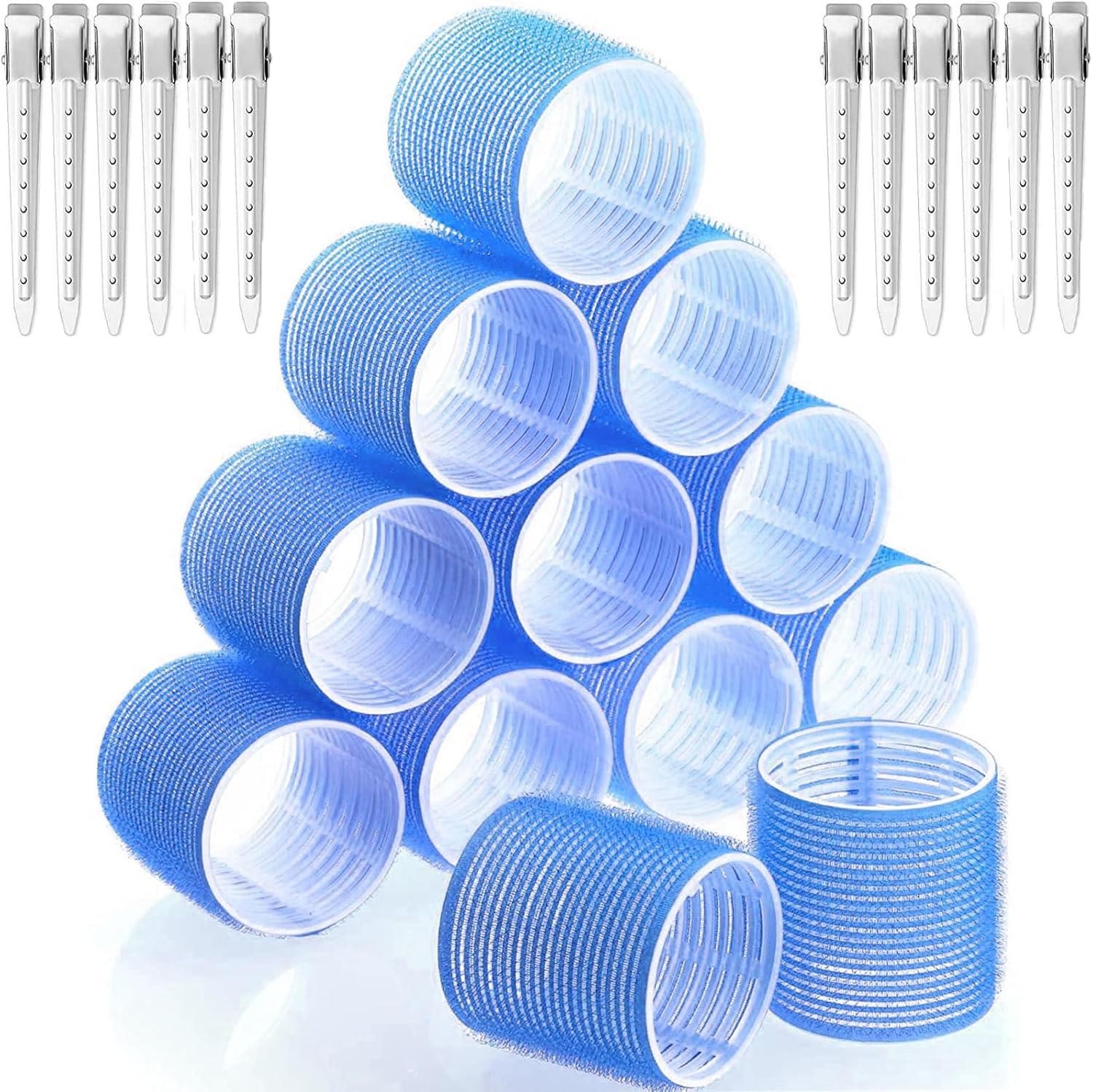 Hair Rollers Set 24 Pieces 48 Mm Navy Blue