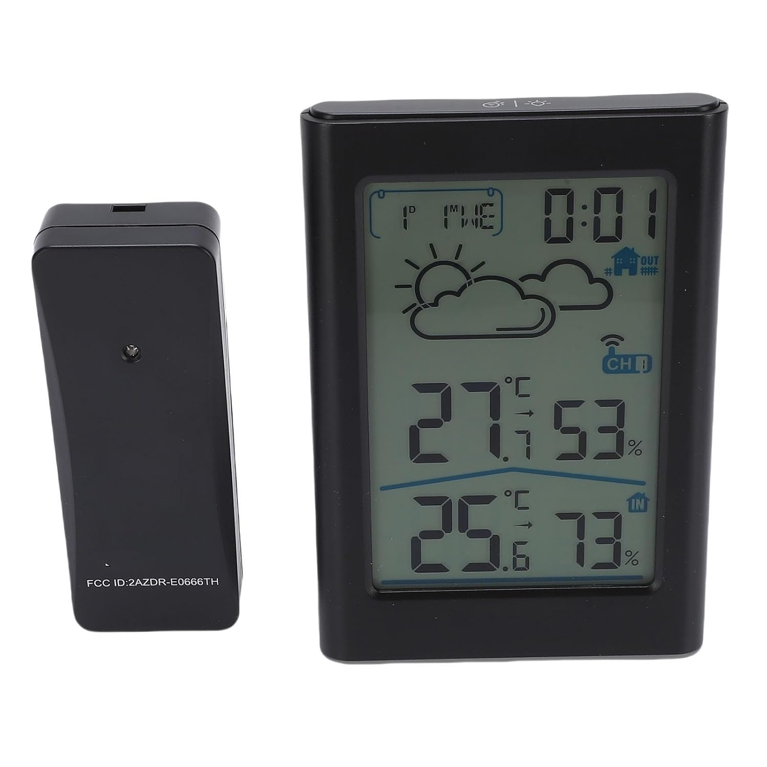 Zopsc Indoor Outdoor Digital Temperature Gauge, Digital Weather Thermometer with Wireless Alarm Clock Date for Outdoor Temperature and Daily High Low Records image number 5