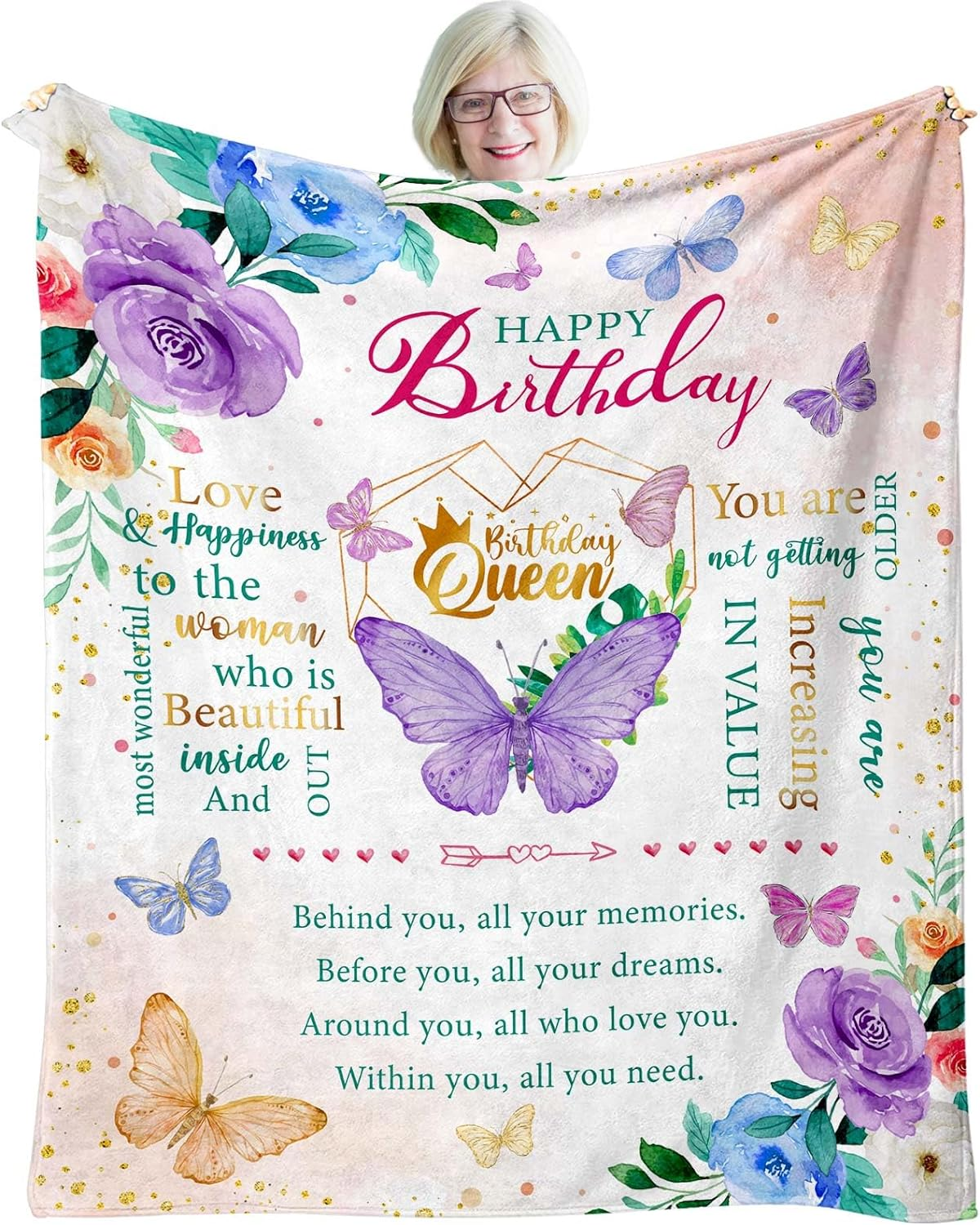 90Th Birthday Gifts for Women - Best 1935 Gift Ideas, Happy Birthday Decorations Throw Blanket 50"X60"