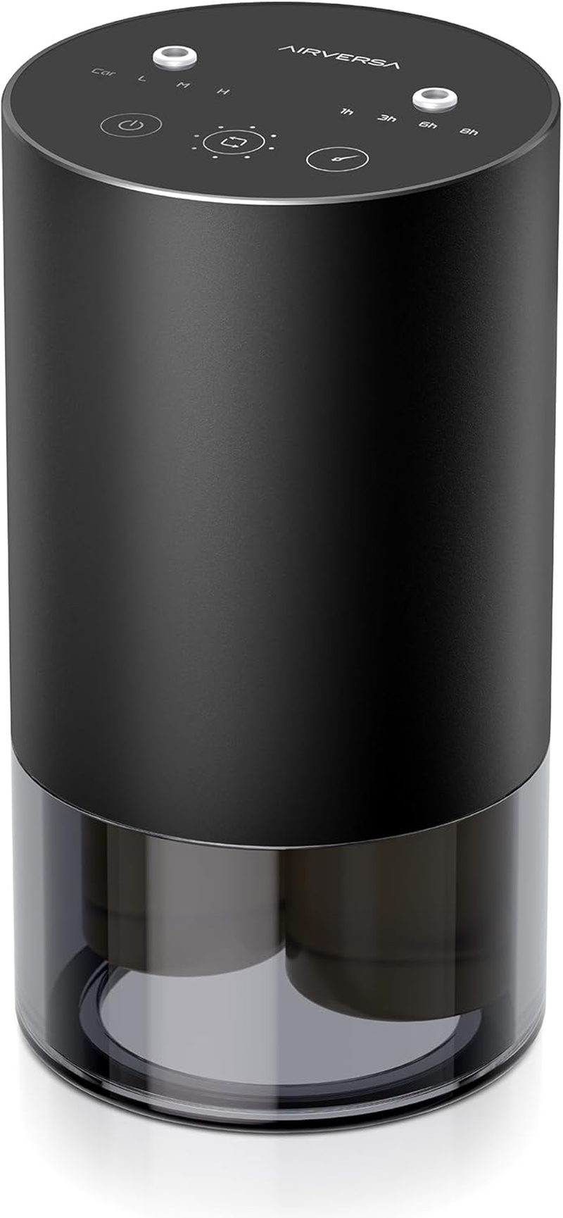 Airversa Dual-Nozzle Waterless Essential Oil Diffuser for Home Rechargeable Scent Diffusers with 5 Timer Settings, 4 Mist Levels with Vehicle Mode for Car Room Studio Office, Black Metal