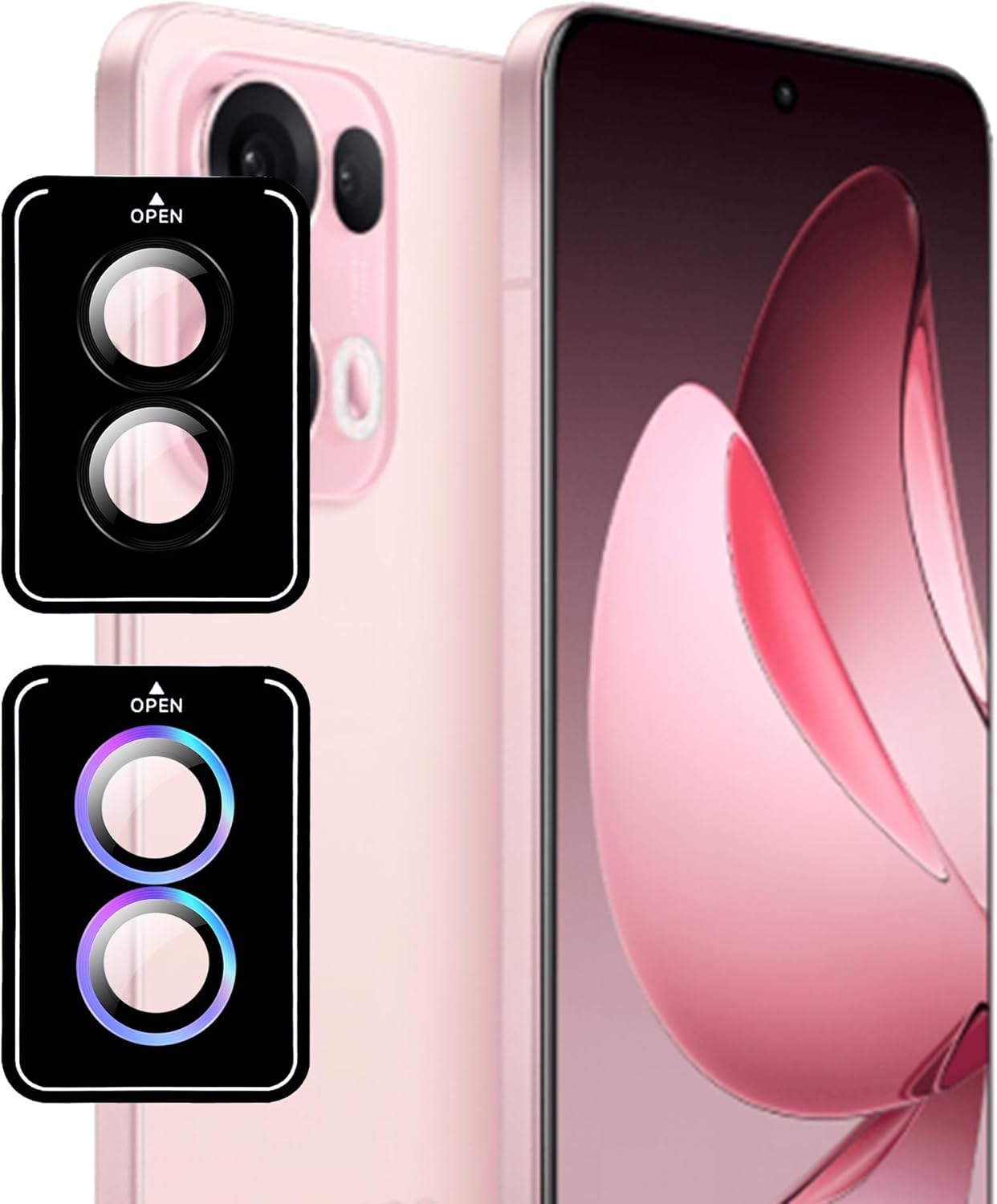 Camera Protection for OPPO Reno 13 Pro 5G, Individual Camera Screen Protector for OPPO Reno 13 Pro 5G [HD Clear] [Multi-Colour + Black]