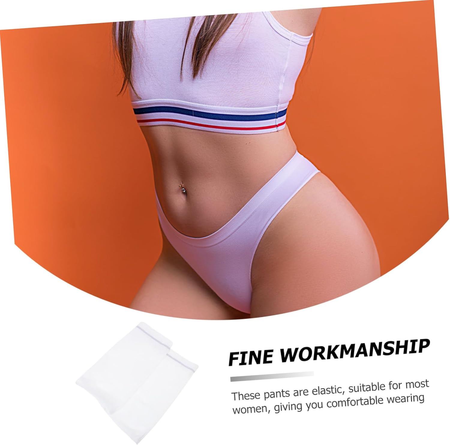 KICHOUSE Disposable Women Underpants Breathable Postpartum Panties Soft Disposable Underwear for Maternity Care XXL Purple Stripes 2Pcs image number 5