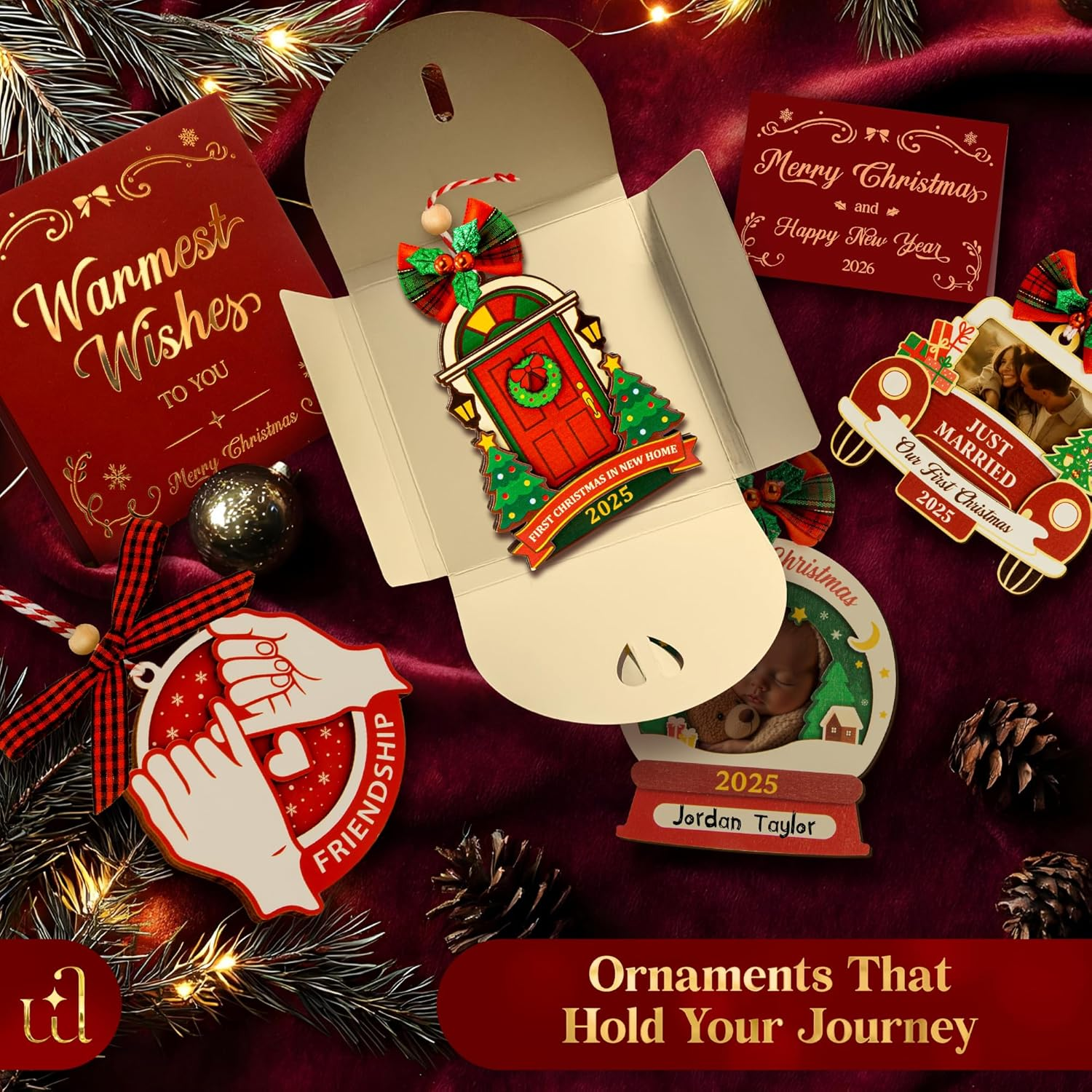 New Home Ornament 2025 - Our First Home Ornament 2025 for Christmas Tree Decorations, Christmas Ornaments New Homeowner Gifts Ideas, House Warming Gifts for Couples