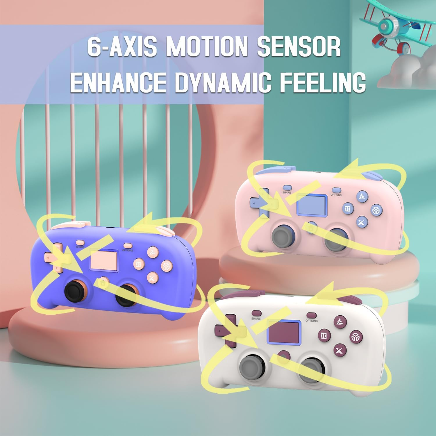 DYONDER Wireless Controller for Ps4,Mini Style PS4 Gamepad Compatible with Ps4/Pro/Slim,Pc Game Remote for Window10/8/7,Gaming Controller with Dual Vibration/6-Axis Sensor/Audio Function(Blue) image number 1