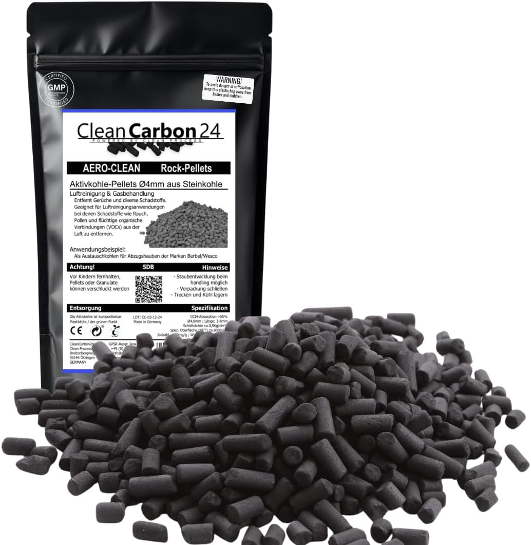 Activated Carbon Pellets Diameter 4 Mm, Made of Hard Carbon for Air Purification Aero-Clean Rock Pellets (2.5 Litres) image number 3