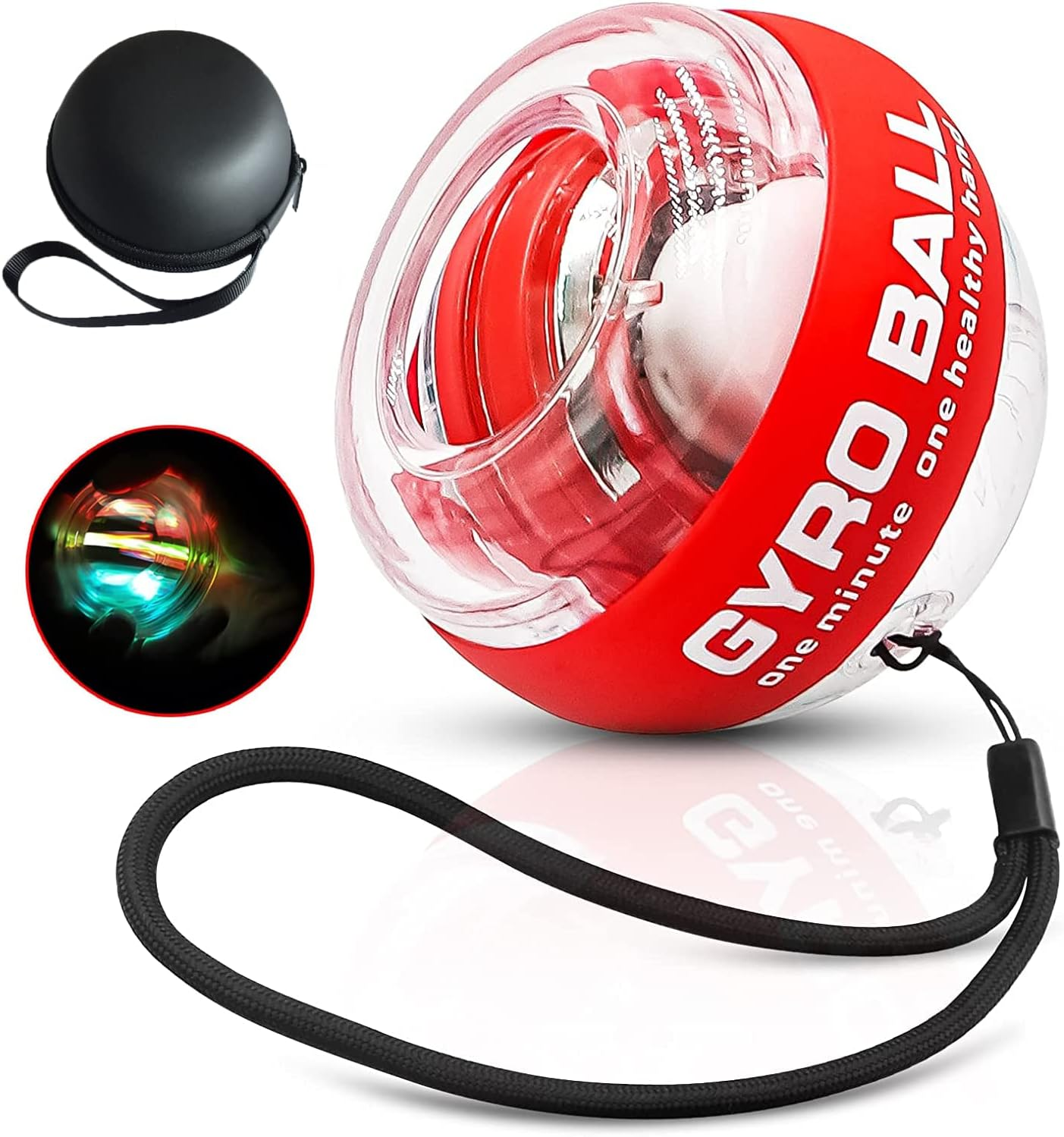 GOZATO Auto-Start Wrist Power Gyro Ball, Wrist Strengthener and Forearm Exerciser for Stronger Arm Fingers Wrist Bones and Muscle with LED Lights