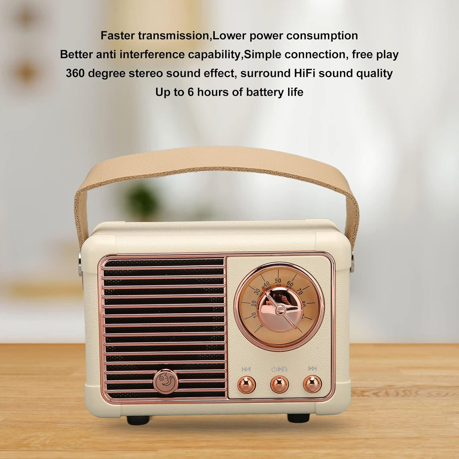 Retro Bluetooth Speaker, Portable Vintage Speaker, Mini Wireless Bluetooth Speaker Suitable for Home Outdoor Yellow